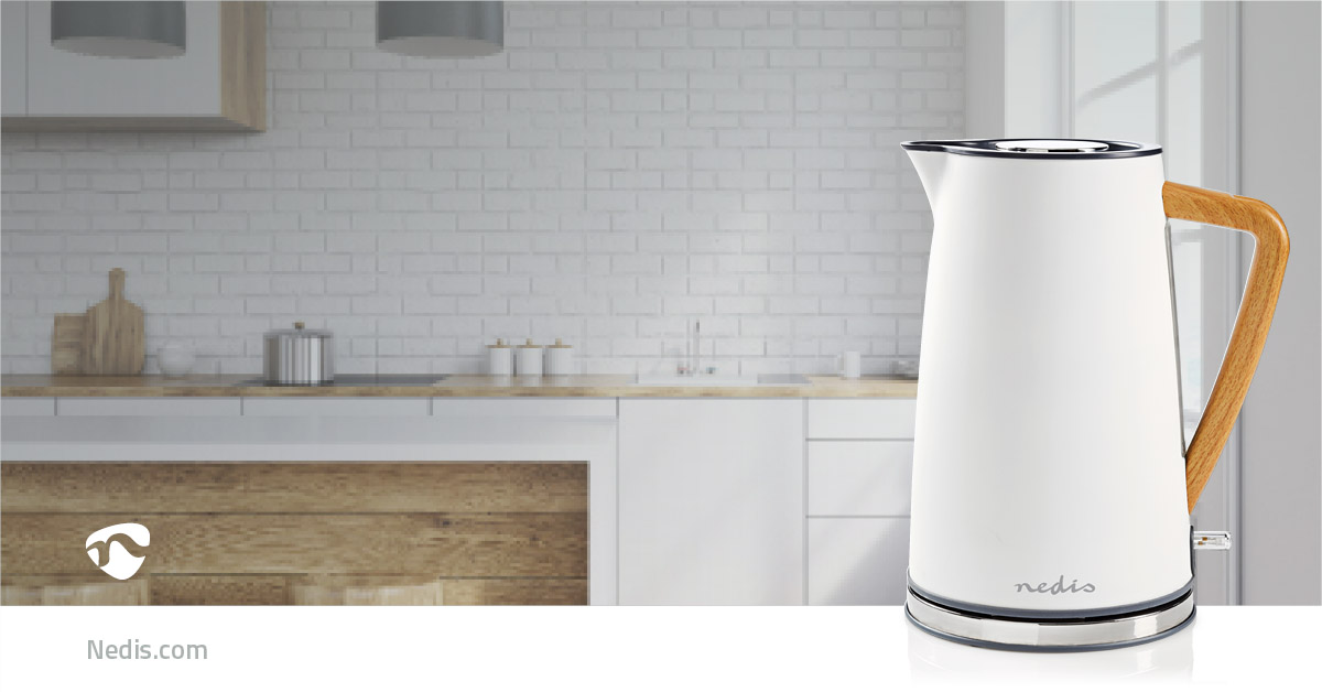 Wasserkocher | 1.7 l | Soft-Touch | Weiss | Um 360 Grad drehbar | Verdecktes Heizelement | Strix Controller | Boil-dry protection