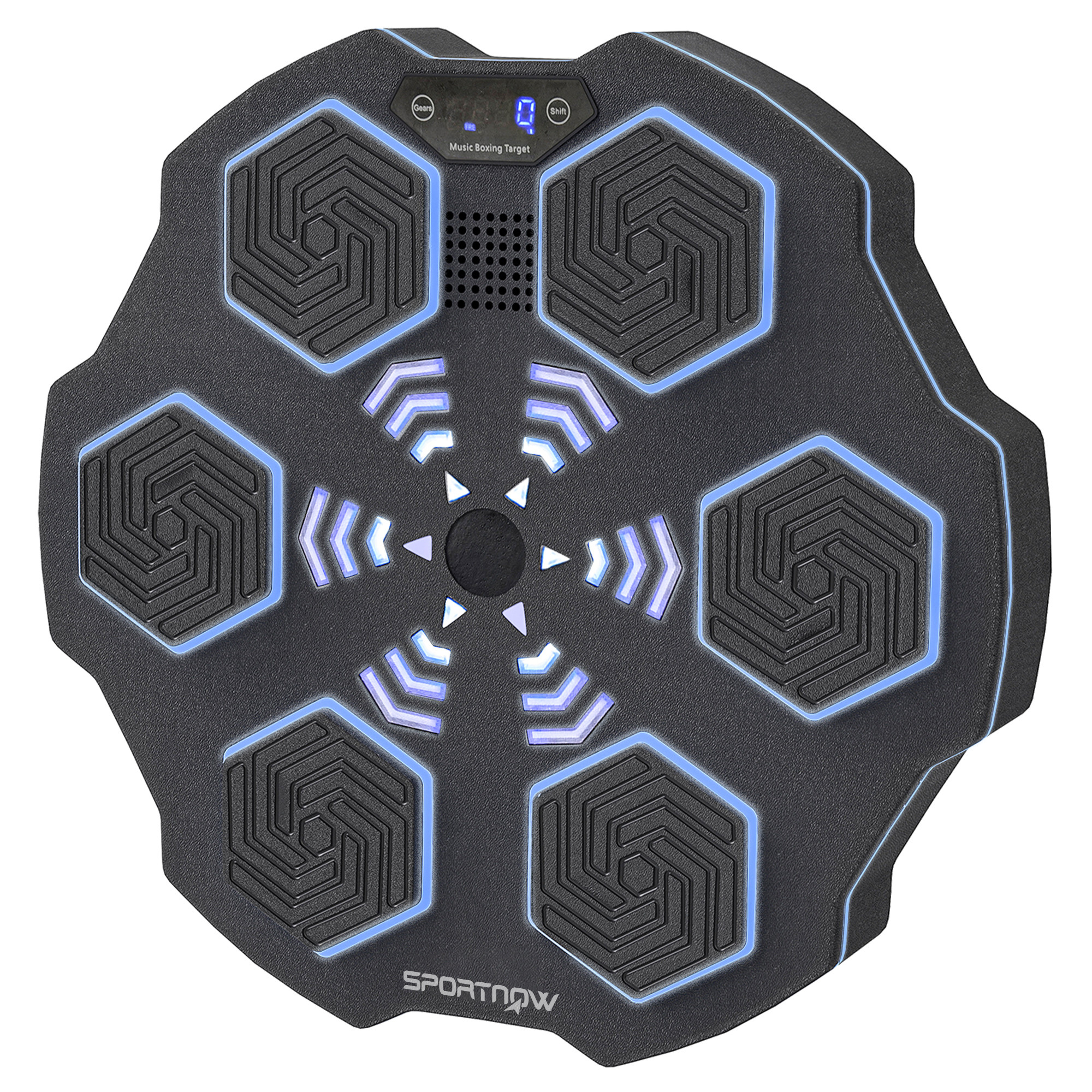 Musikboxmaschine, Bluetooth-Boxgerät, Wandmontage, 9 Geschwindigkeiten und Modi, LED-Lichter, Schwarz