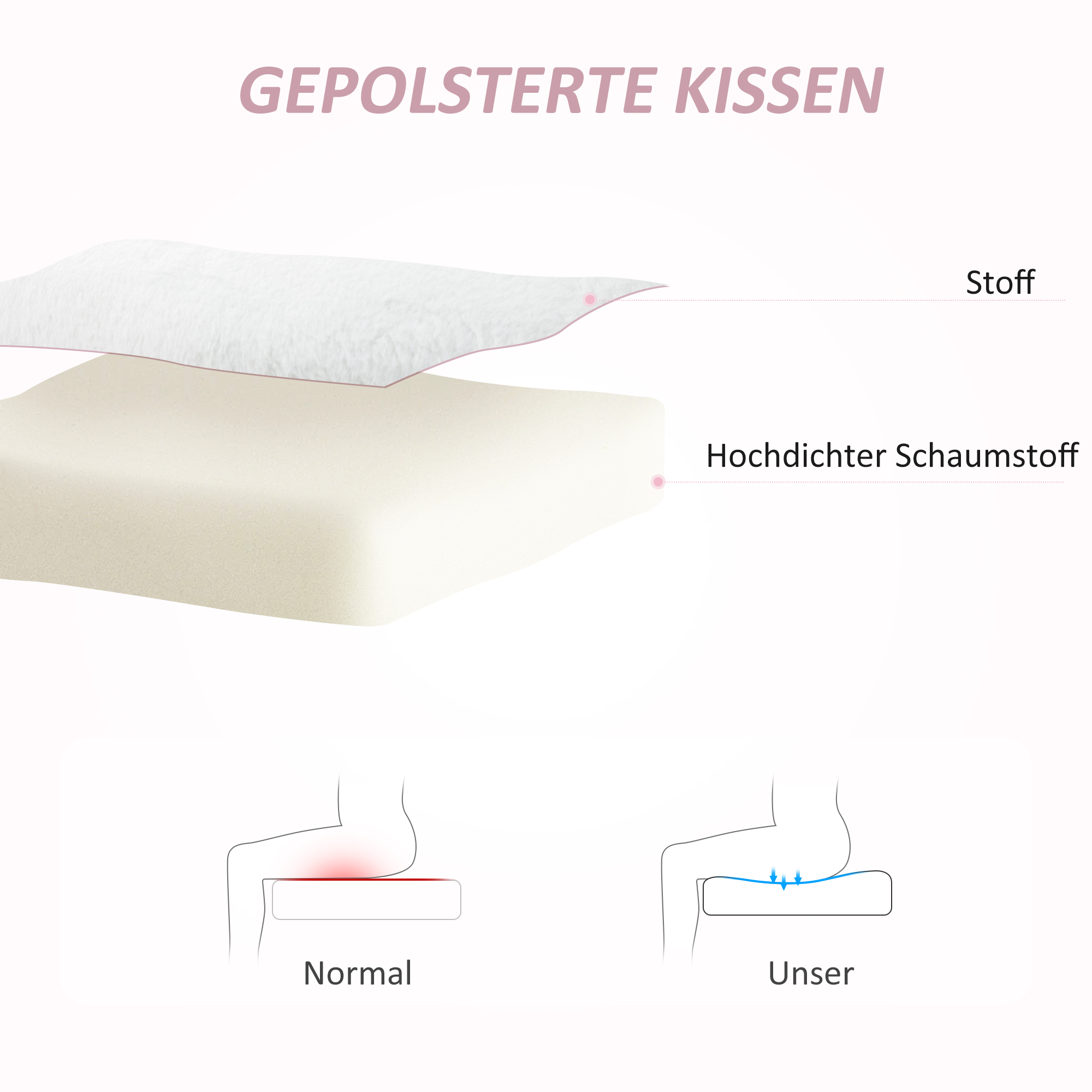 Polsterstuhl mit Hasenohren, Rollbarer Schreibtischstuhl, drehbar, Kunstfell, Weiß