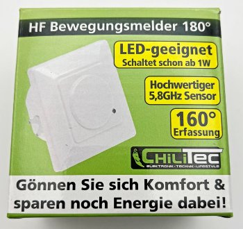Bewegungsmelder Unterputz HF 160°, LED geeignet, 3-Draht Technik, weiß