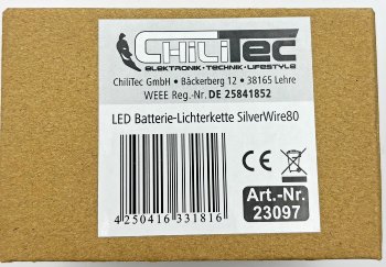 LED Batterie-Lichterkette "SilverWire80", 80 micro LEDs, 8m, warmweiß, IP44