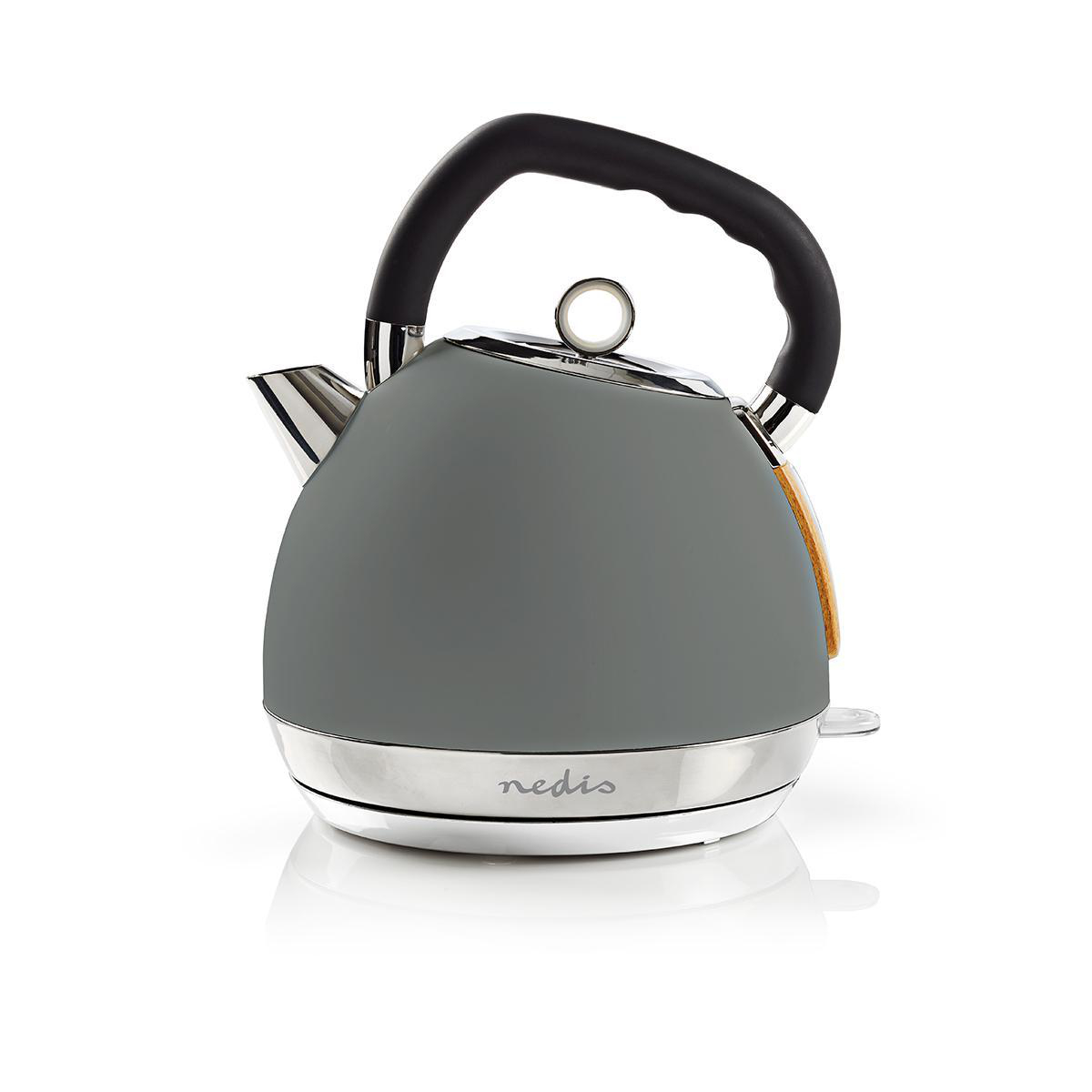 Wasserkocher | 1.8 l | Soft-Touch | Grau | Um 360 Grad drehbar | Verdecktes Heizelement | Strix Controller | Boil-dry protection