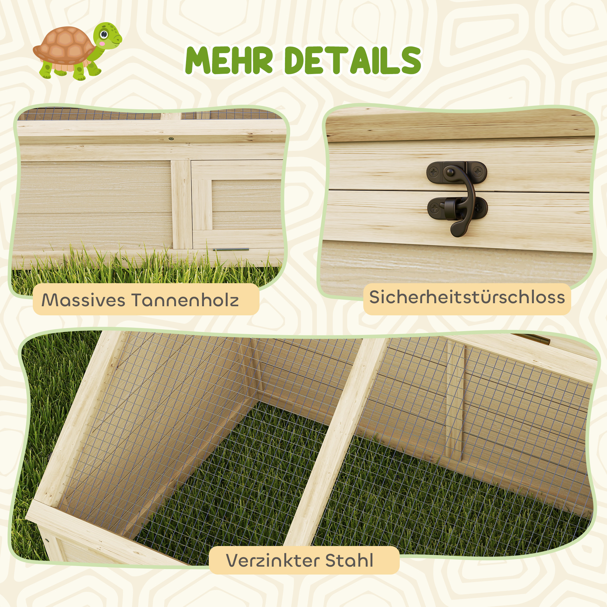 Schildkrötenbox, Outdoor Schildkrötengehege, bodenloses Design, leicht zu öffnen, Schildkrötenhaus, Natur