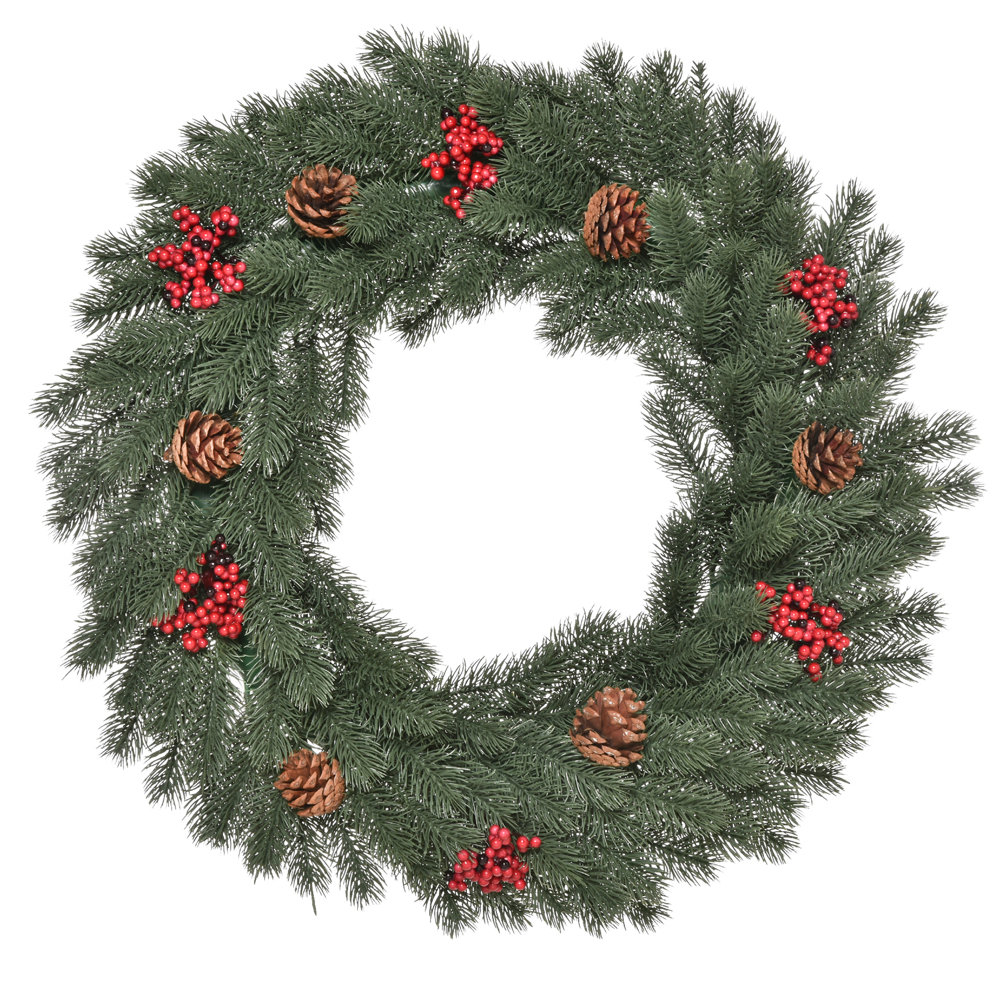 Tannenkranz Türkranz Weihnachtskranz Rückseite mit aufhänge Öse PE Grün Ø60 x 8 cm