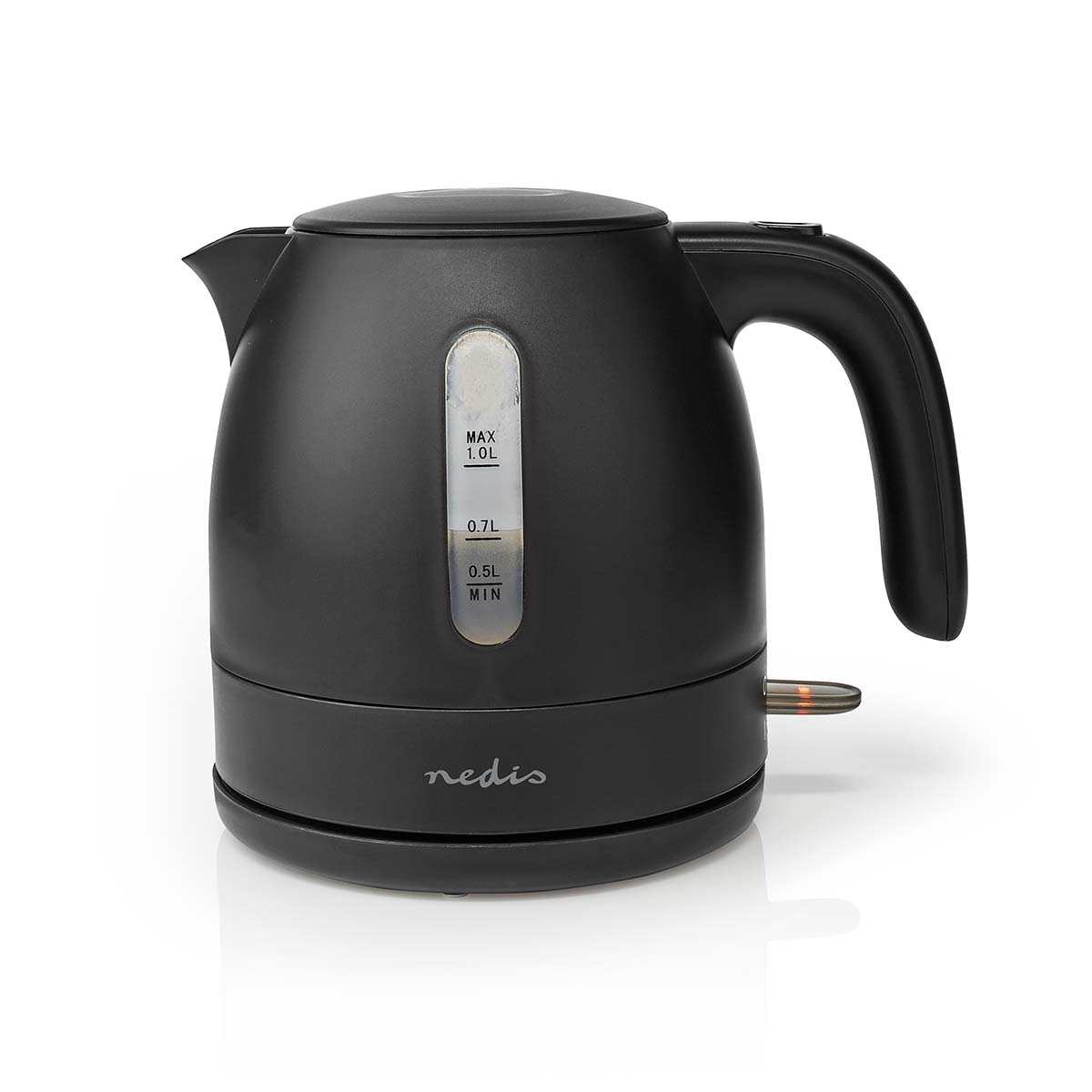 Wasserkocher | 1.0 l | Plastik | schwarz | Um 360 Grad drehbar | Verdecktes Heizelement | Strix Controller | Boil-dry protection