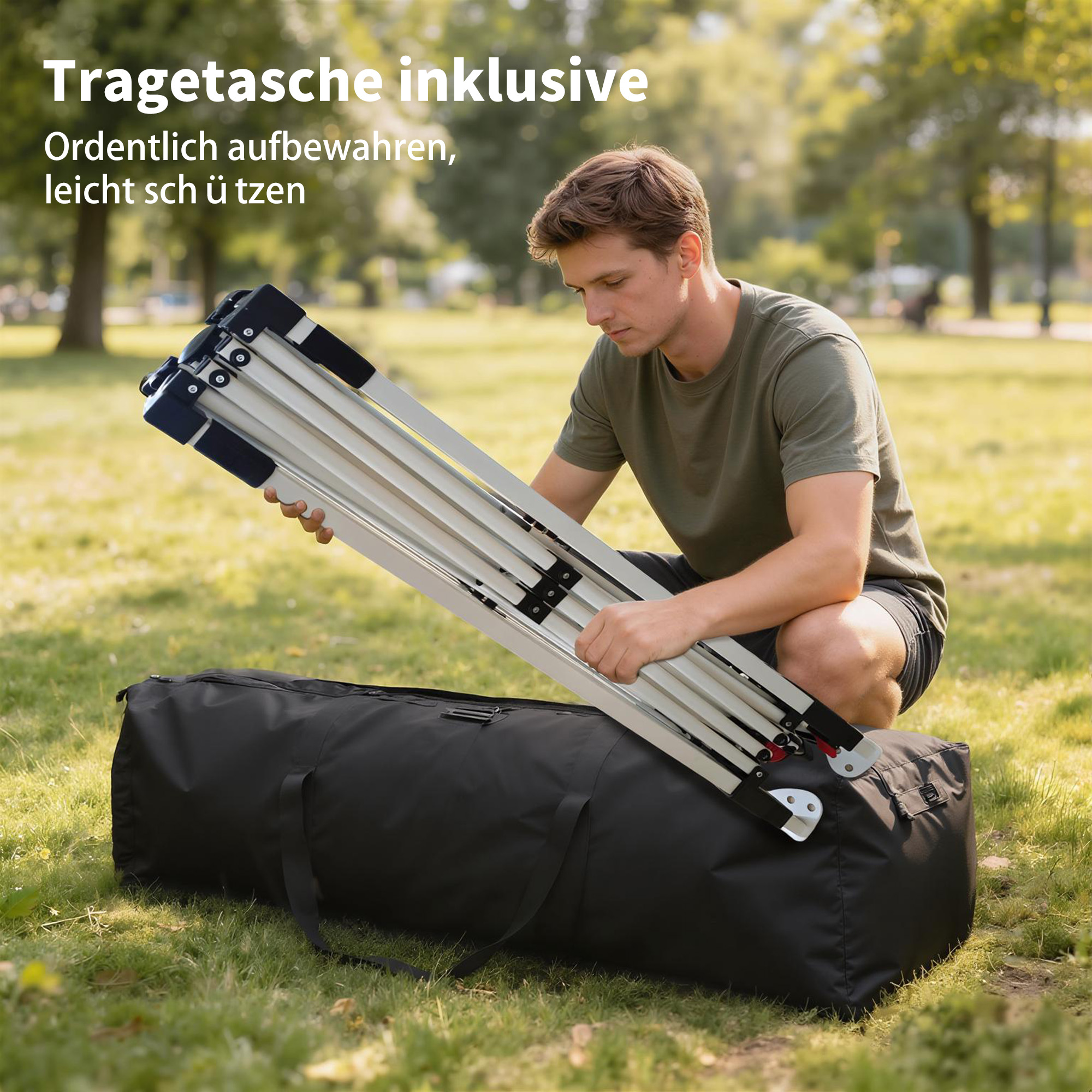 Pavillon 3 x 3 m Wasserdicht Stabil Winterfest Pop-up Faltpavillon, UV 50+ mit Tasche Sandsäcke