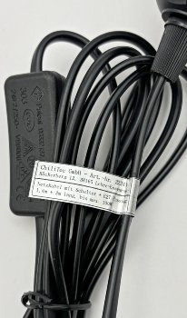 Netzkabel mit Schalter und E27 Fassung, 1,4m + 2m lang, schwarz