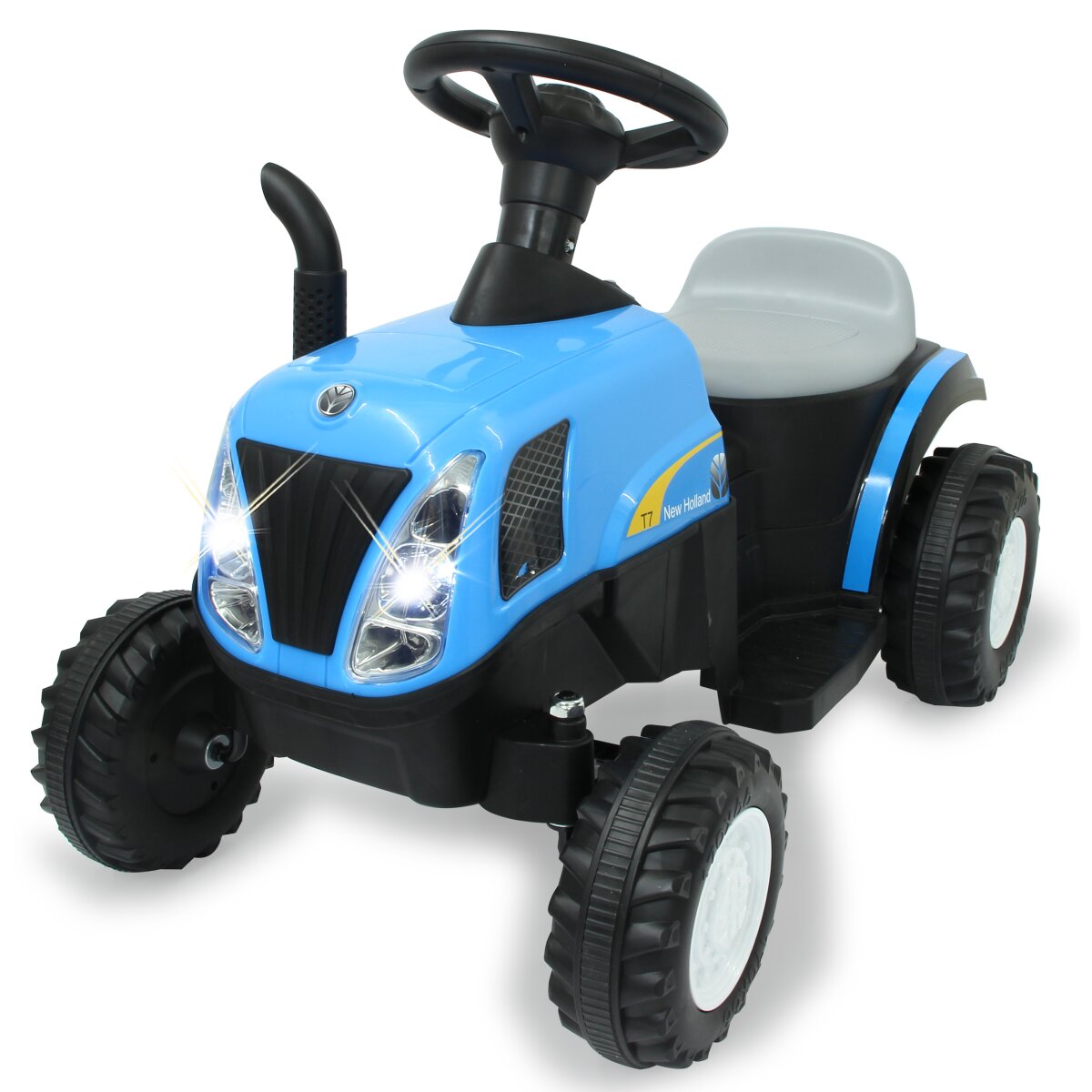 Kinderfahrzeug Traktor New Holland mit Anhänger blau