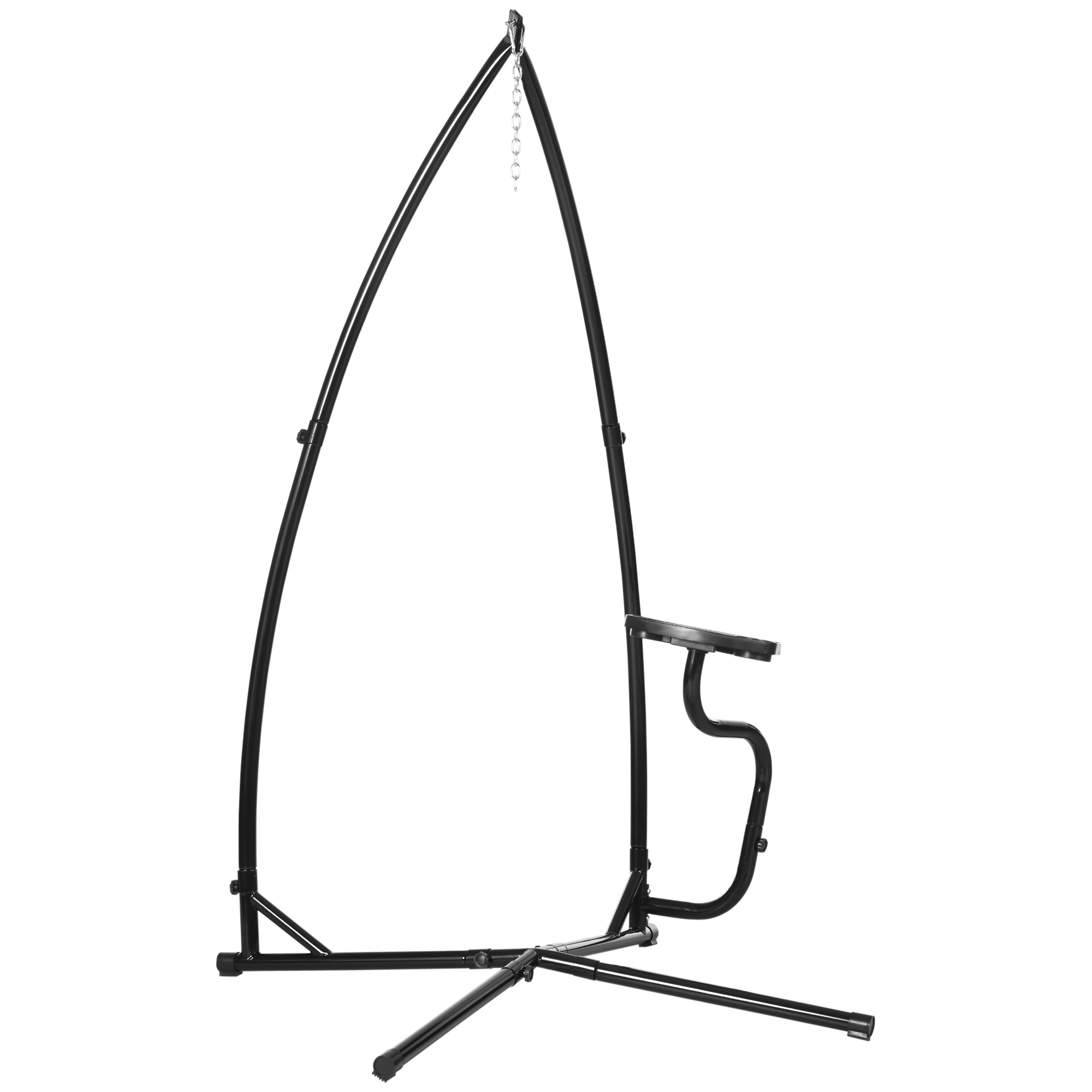 Gestell für Hängesessel in X-Form Metall Ständer mit Federhaken Tablett Sockel bis 120kg Schwarz