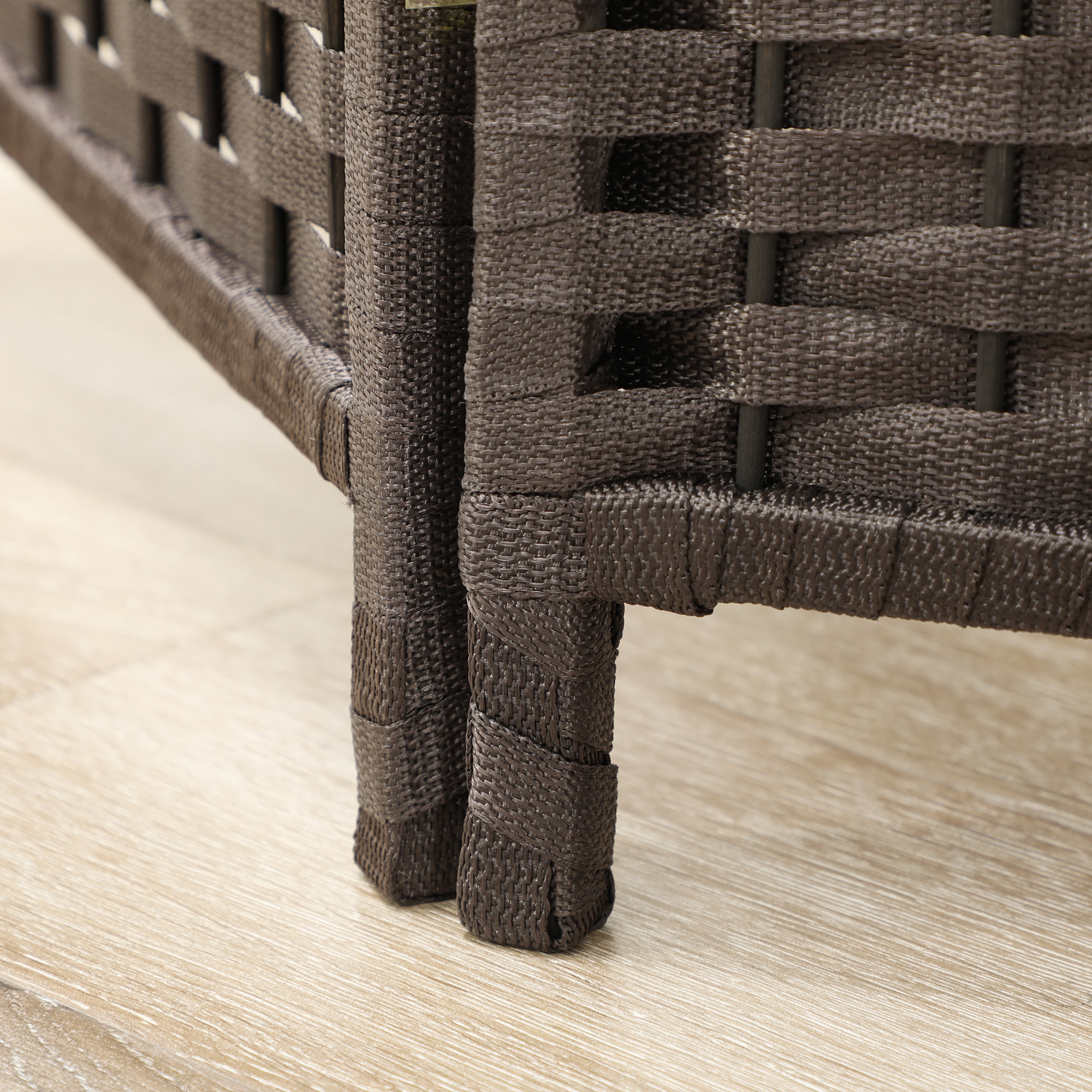 4-teiliger Raumtrenner, Faltbarer Sichtschutz, Sichtschutzwand für Wohnzimmer, Schlafzimmer, Homeoffice, Braun