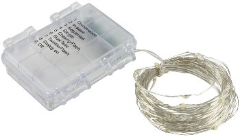 LED Batterie-Lichterkette "SilverWire80", 80 micro LEDs, 8m, warmweiß, IP44