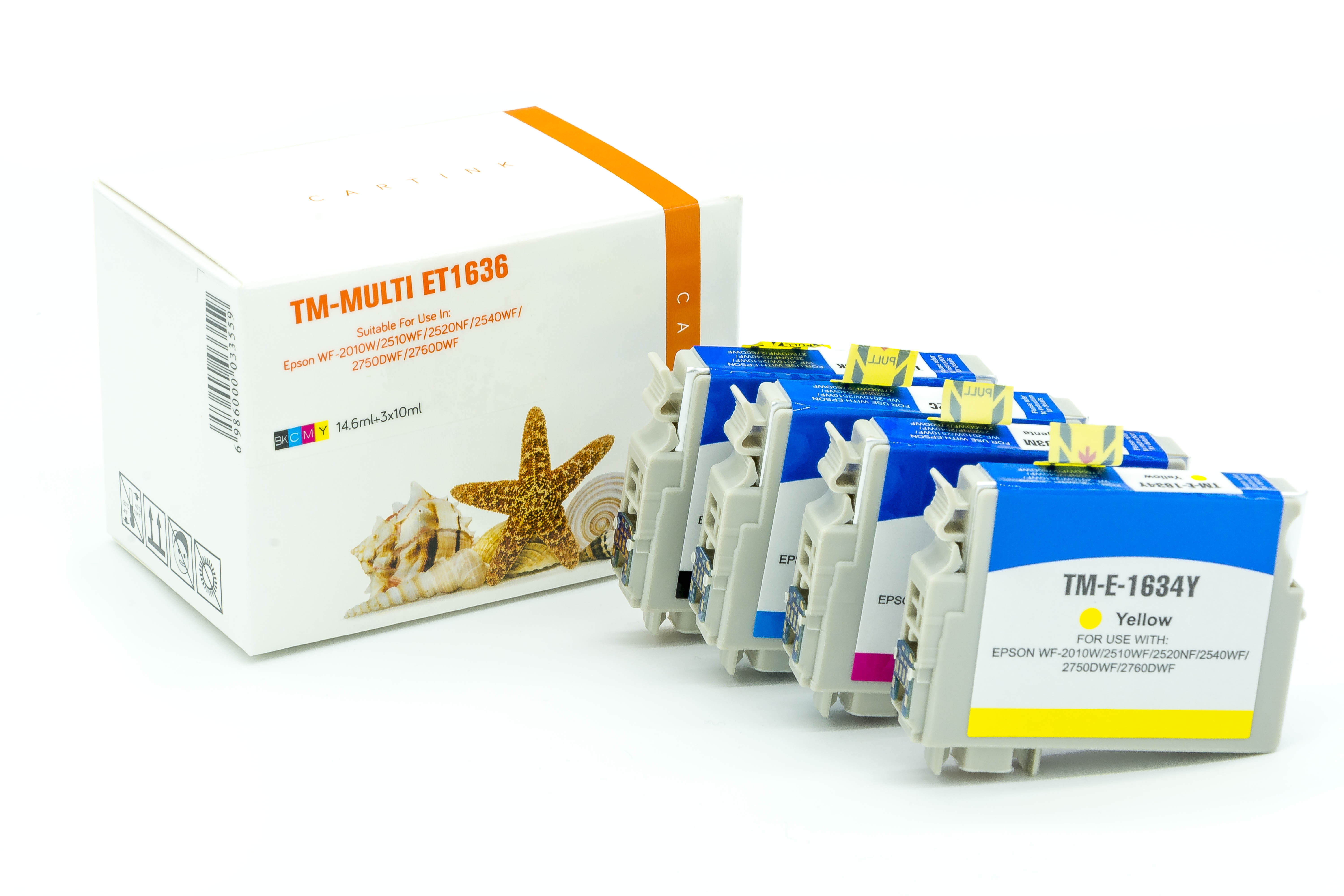 Multipack T1636 alternativ Tinte  für Epson / C13T16364010 / BK14,6ml/C,M,Y10ml (PATENT SAFE