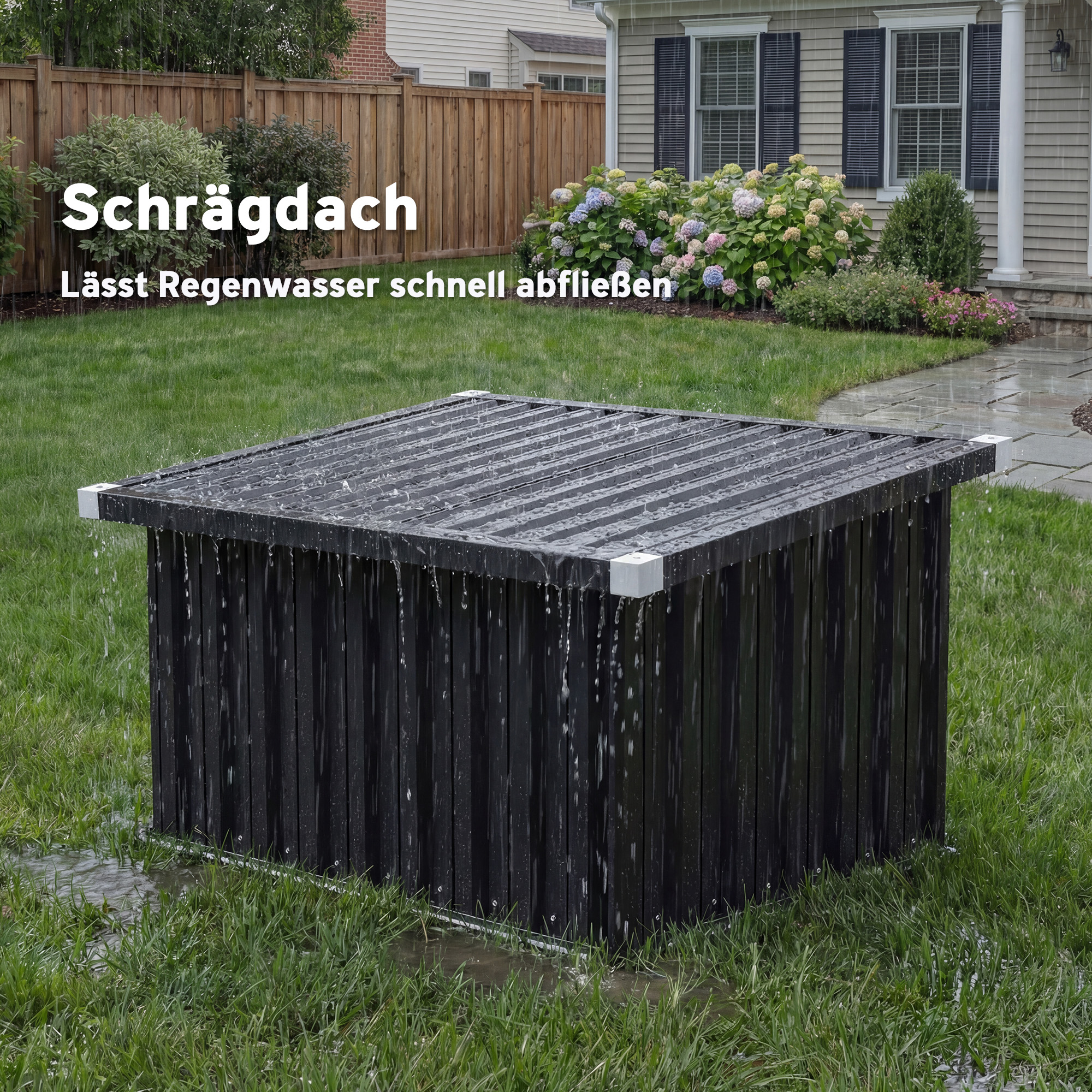 Mähroboter Garage Stahl 108 x 86 x 62,5 cm Rasenroboter Garage mit Pultdach Schutzkante Verzinkte Stahl