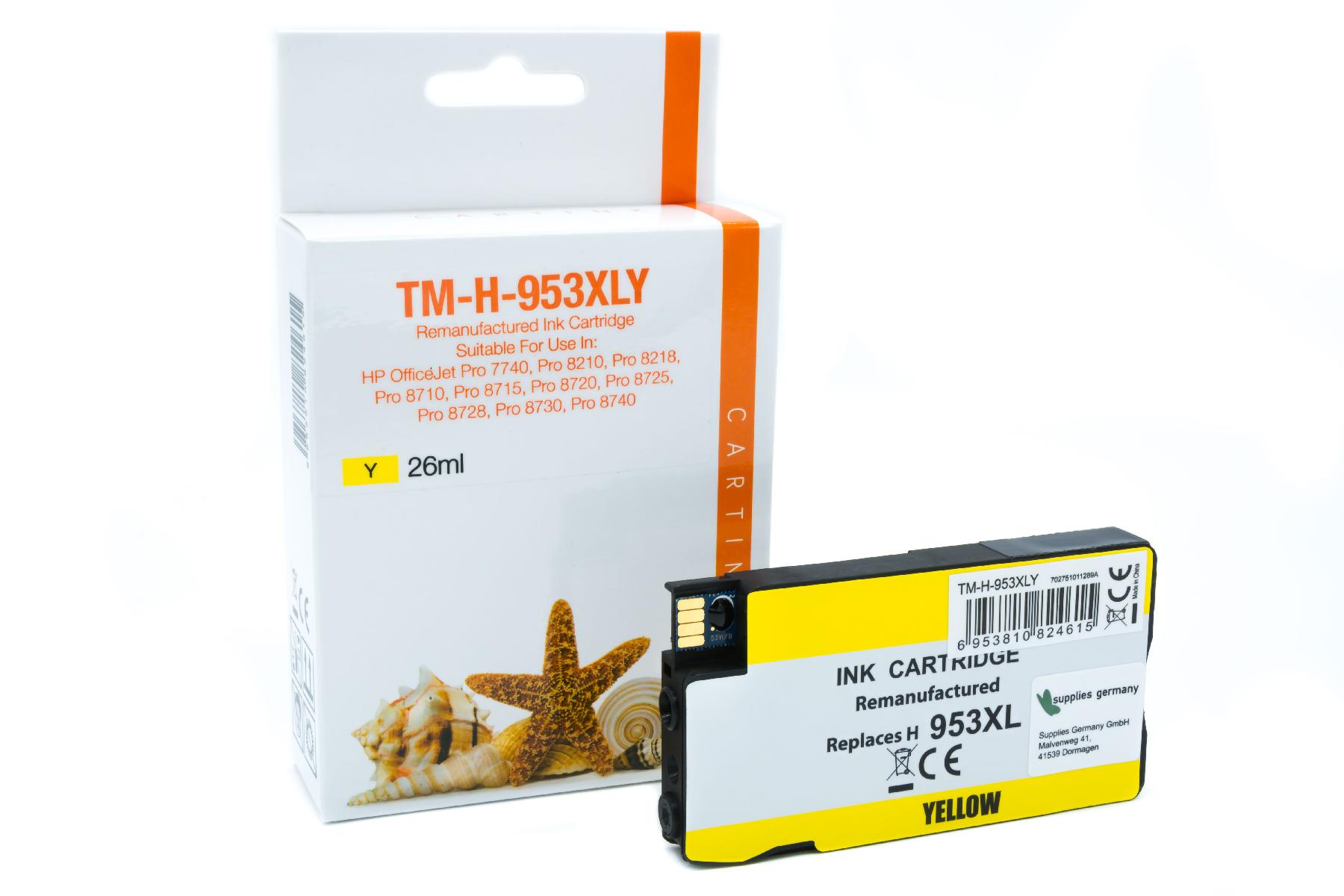 953XLY Refill Tinte gelb für HP / F6U18AE / 26ml