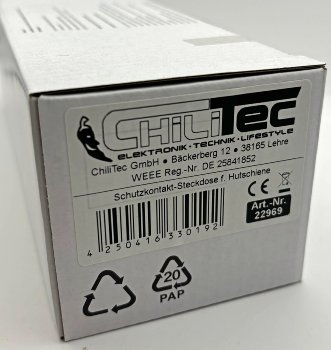 Schutzkontakt-Steckdose für Hutschiene, mit LED, 230V, 16A, VDE