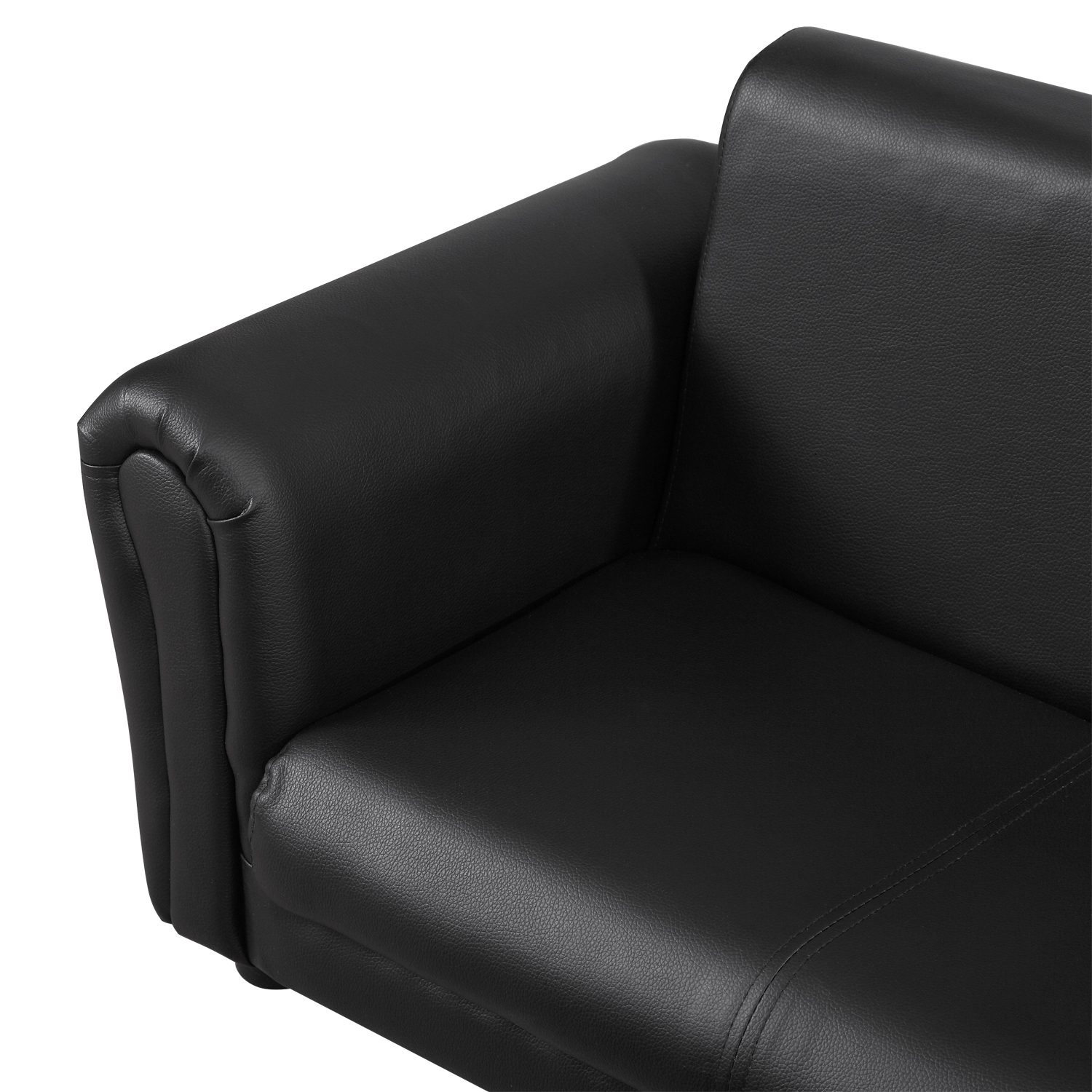 Kindersessel mit Fußhocker, Kindercouch mit Hocker, Kindersofa, Sofa Sessel, Schwarz, 83 x 42 x 41 cm