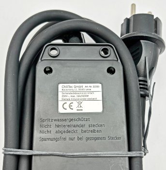 Gartensteckdosenleiste für Außen, 4-fach, IP44, 3m Zuleitung, mit Schalter