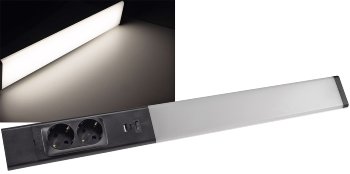 LED Unterbauleuchte "Arusha" schwarz, USB A+C PD, 60cm, Licht neutralweiß