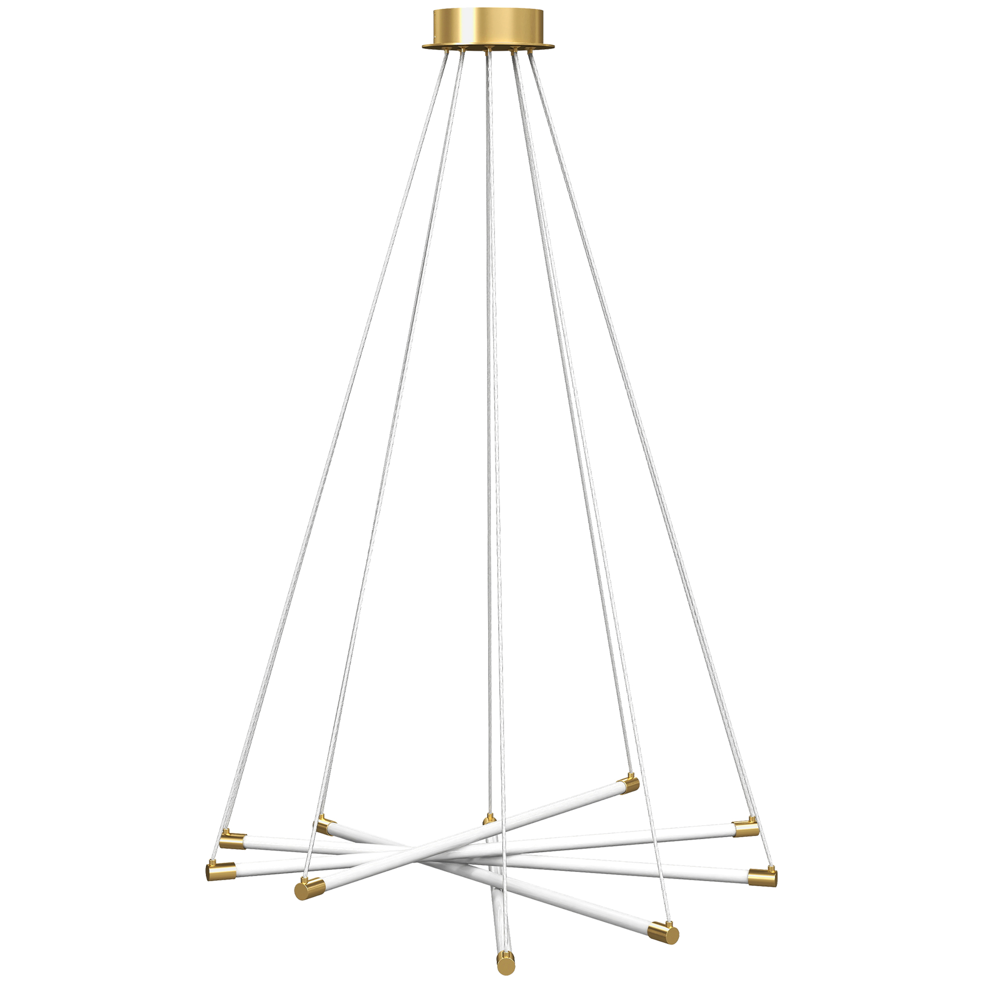 LED-Deckenlampe, 50W, 5 anpassbare Lichtrohre, anpassbar, Deckenleuchte für Wohnzimmer, Esszimmer, Küche, Gold+Weiß