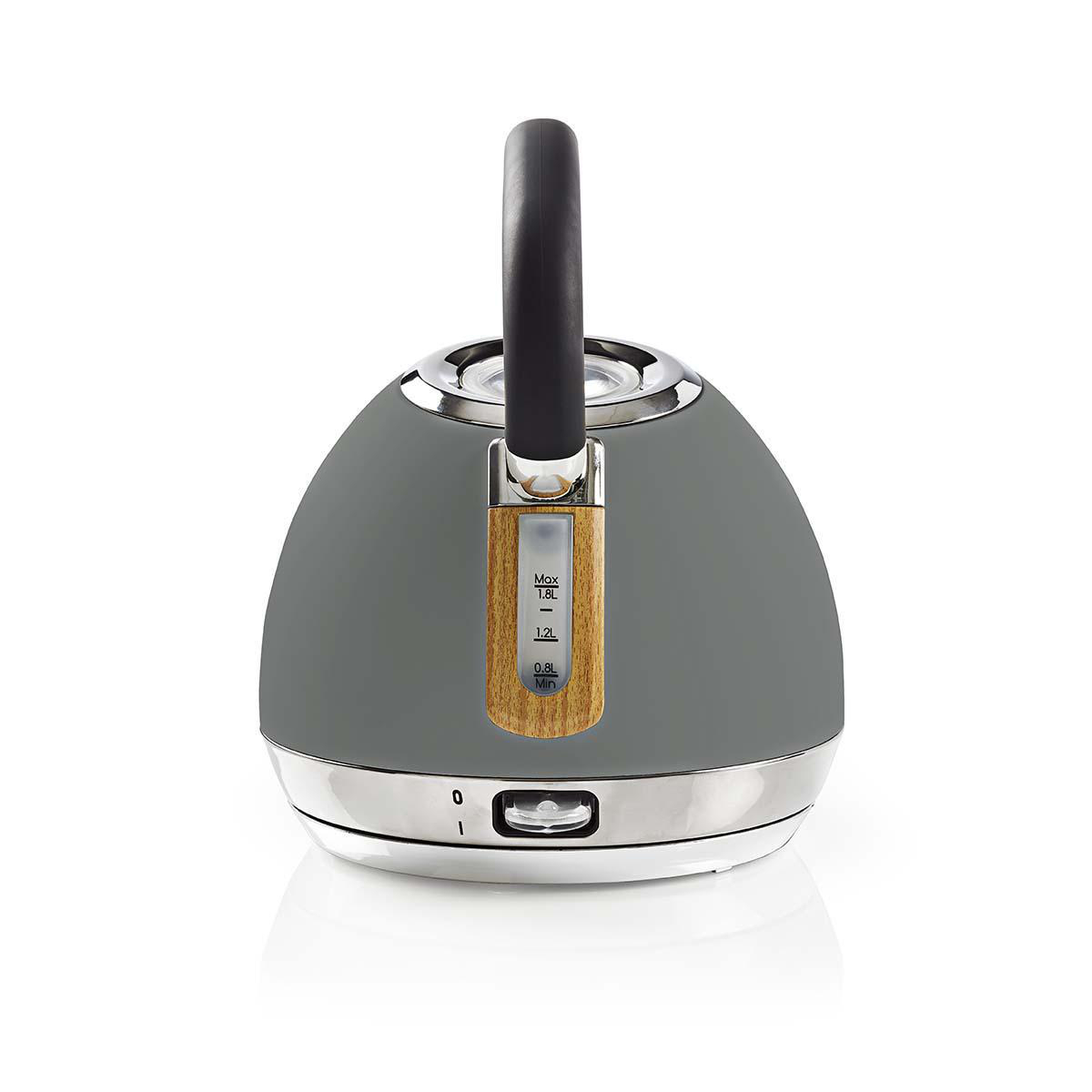 Wasserkocher | 1.8 l | Soft-Touch | Grau | Um 360 Grad drehbar | Verdecktes Heizelement | Strix Controller | Boil-dry protection