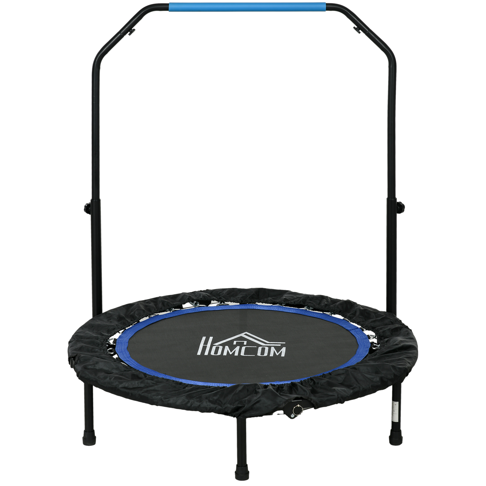 Fitnesstrampolin, klappbar, verstellbarer Haltegriff, Ø102x123H cm, bis 100 kg, Schwarz/Blau