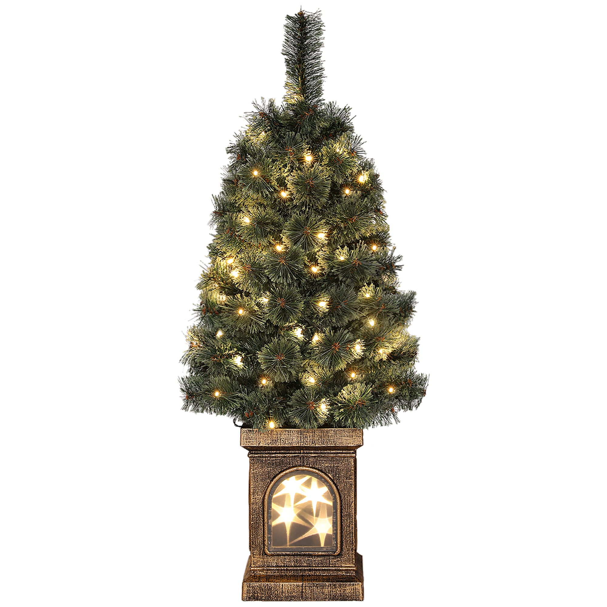 Weihnachtsbaum, naturgetreue Erscheinung, integrierte LEDs, dimmbar, 8 Modi, 45 x 90 cm, Grün