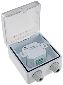 Aufputz Gehäuse mit Schutzklappe, IP54, 110x105x57mm, 2 Kabelschlüsse