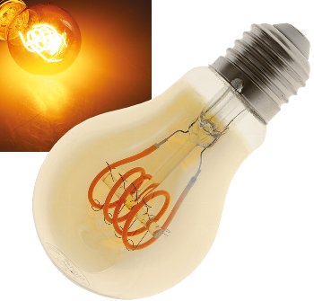 LED Glühlampe E27 "Vintage G70", 2200k, 249lm, 230V/4W, warmweiß/amber