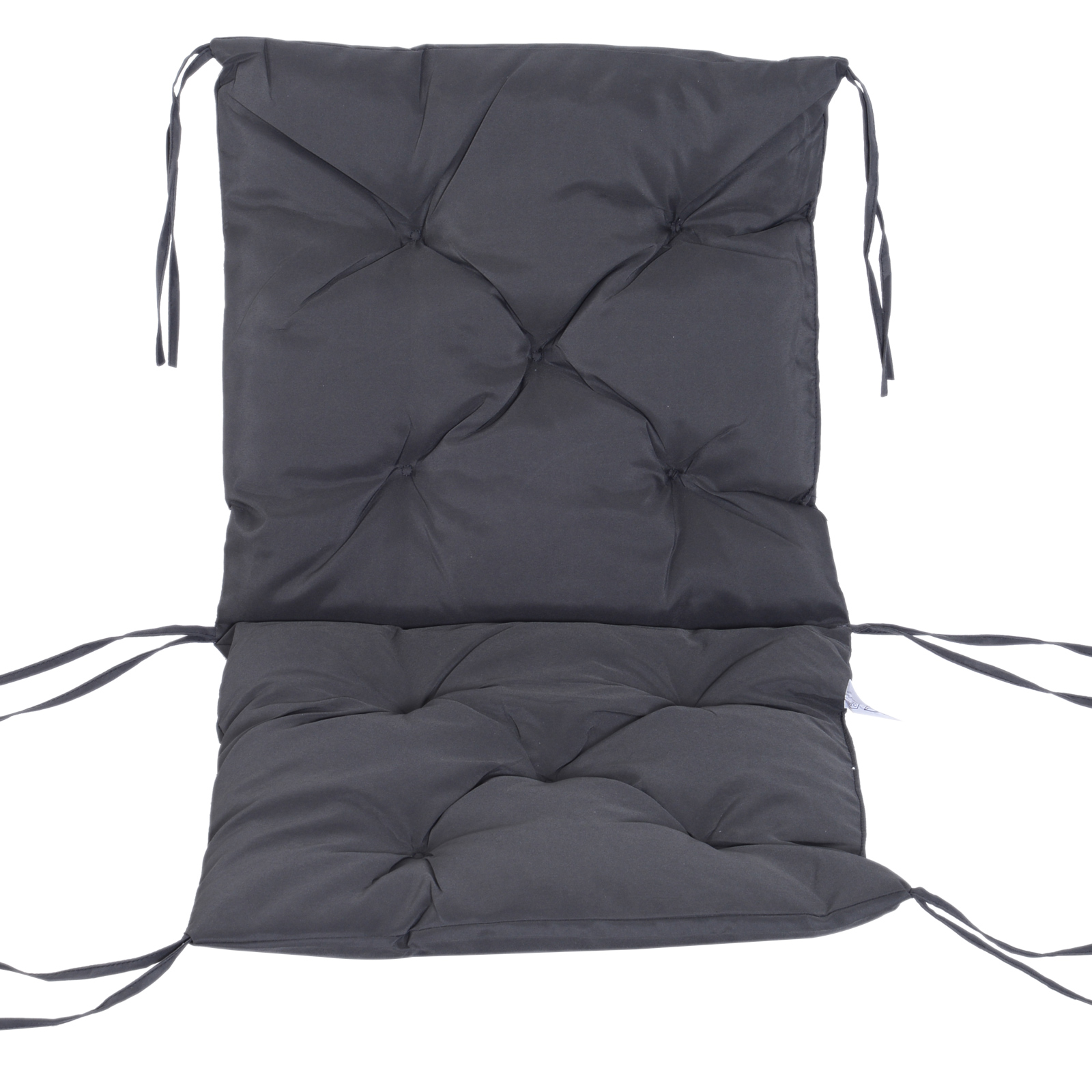 2er-Set Sitzkissen, 98cm x 50cm x 8cm Stuhlkissen mit Bänder, Polsterauflage, waschbar/Ergonomische Sitzpolster für Haus, Garten, Sofa, Grau