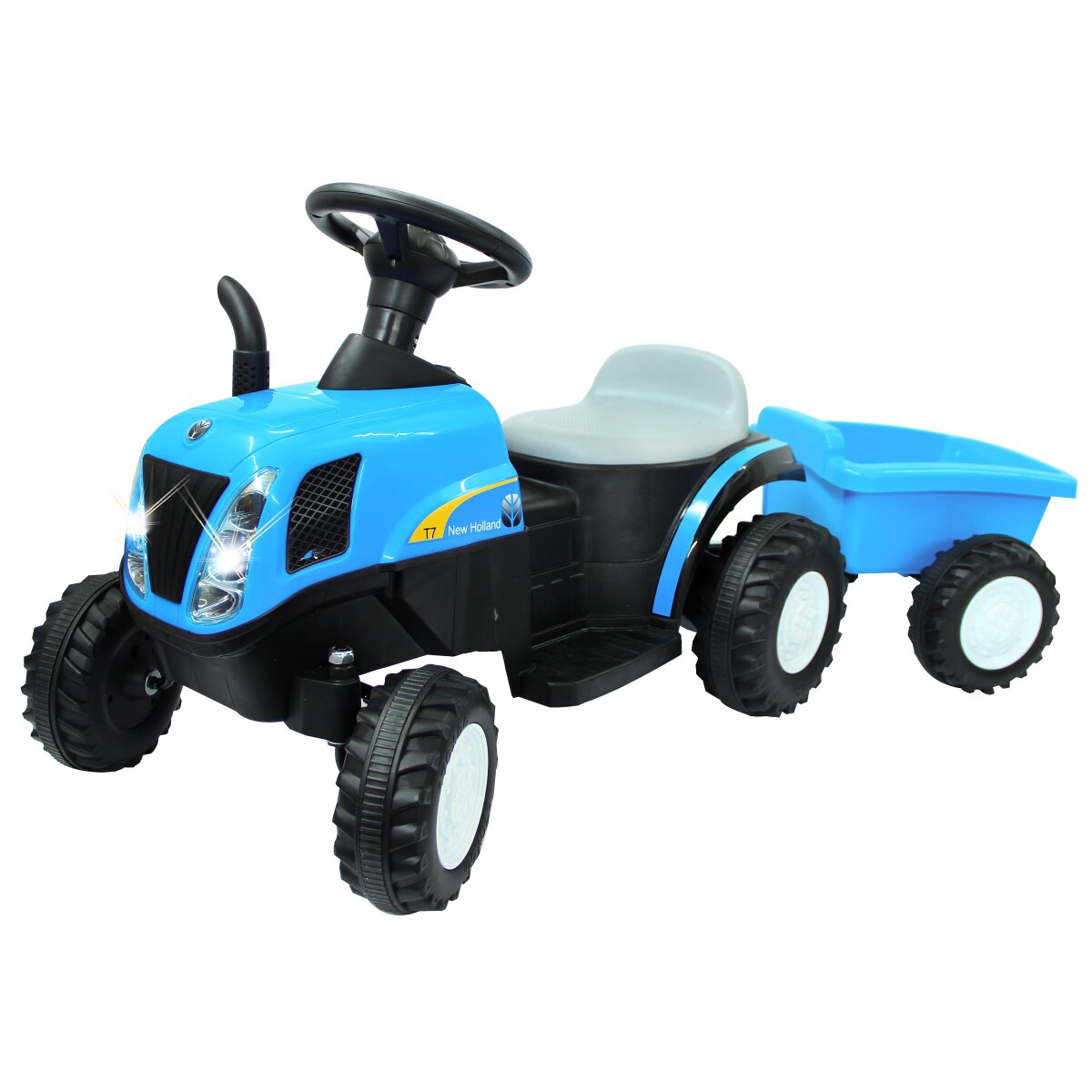 Kinderfahrzeug Traktor New Holland mit Anhänger blau