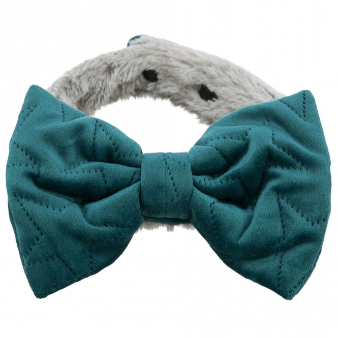 Trixie Halsband Estelle mit Schleife - grün - S?M: 30?45 cm/40 mm