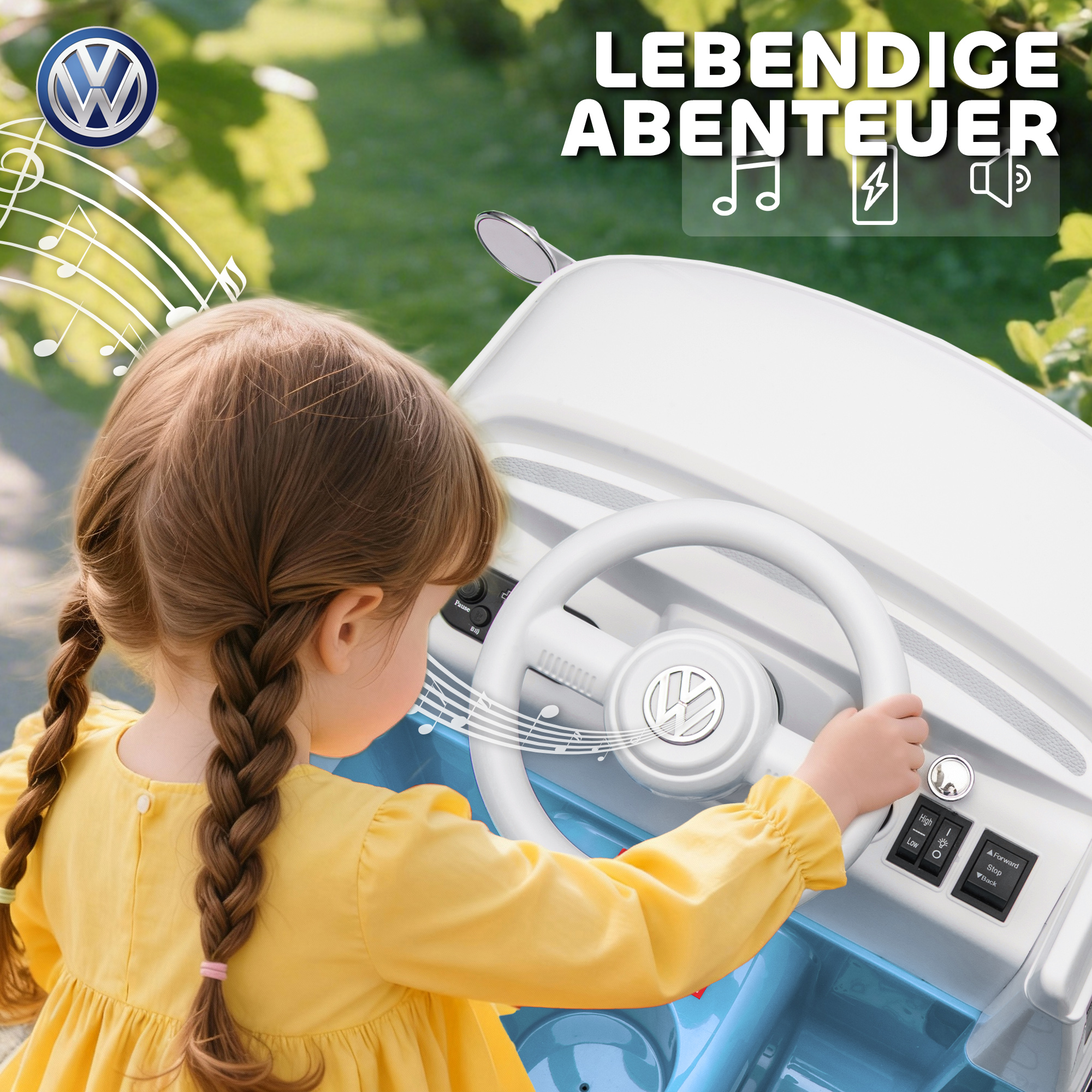 Kinder Elektroauto, 12V Kinderfahrzeug mit MP3, Doppelmotor, Elektrofahrzeug mit Hupe, Sanftanlauf, 89x49x41,5 cm, Blau