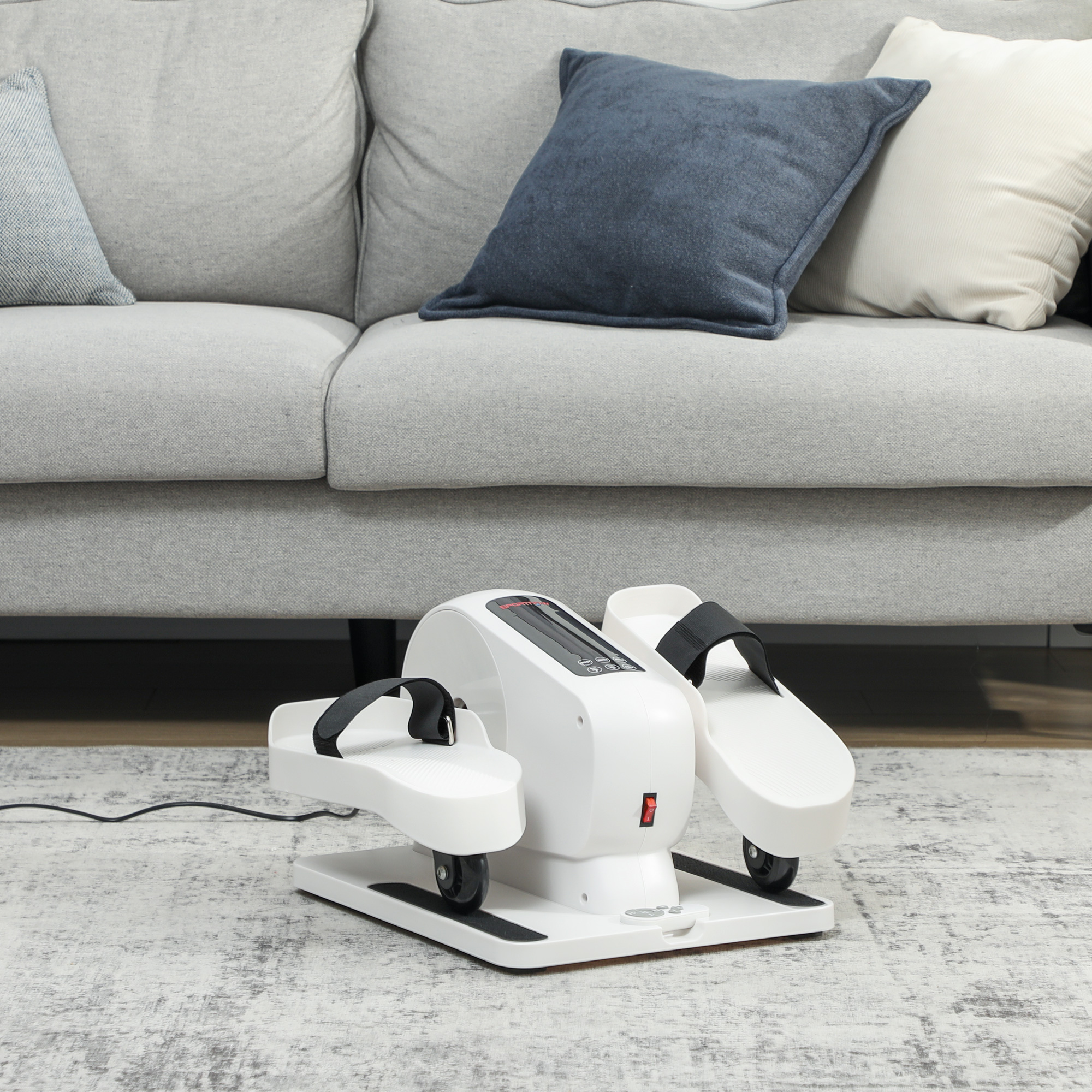 Mini Ellipsentrainer für Zuhause Untertisch Elektrischer Crosstrainer mit 12 Geschwindigkeiten & 7 Widerstand