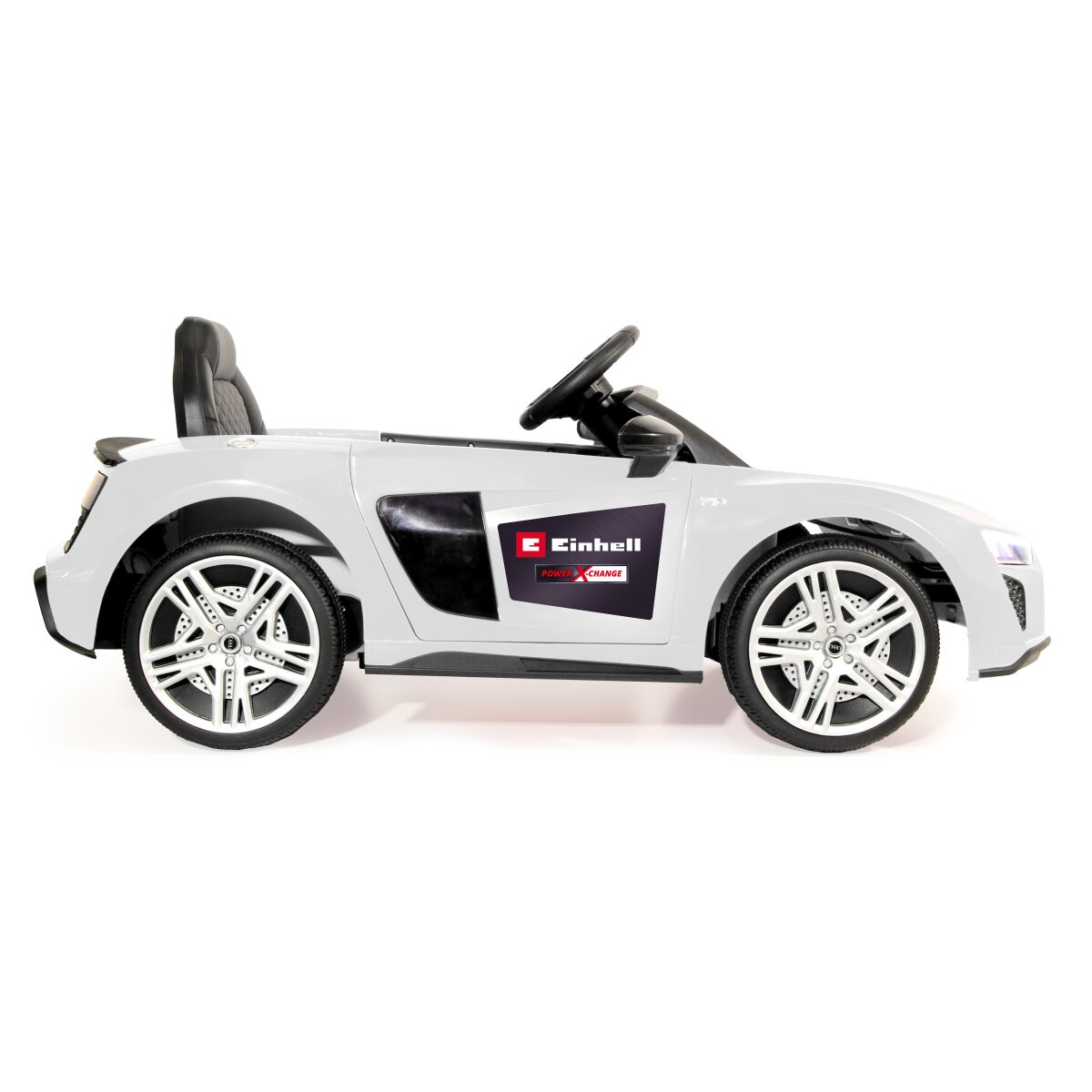 Kinderfahrzeug Audi R8 Spyder weiß Einhell Power X-Change inkl. Starter Set