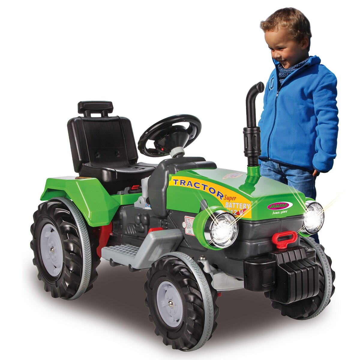 Kinderfahrzeug Traktor Power Drag grün