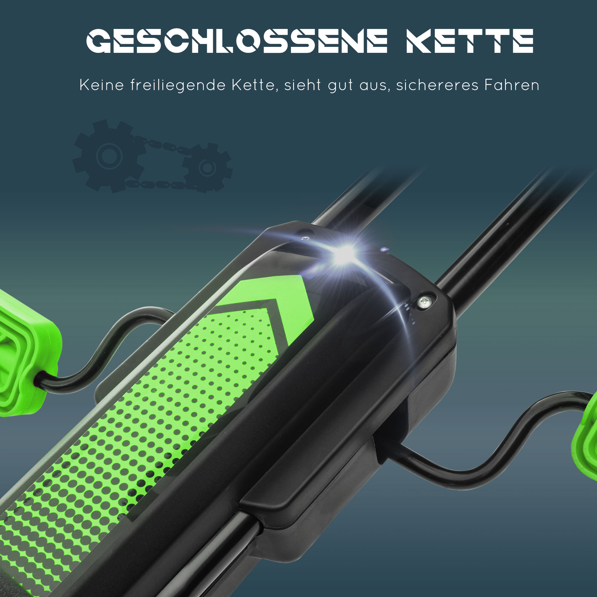 Kinder-Gokart, mit Pedalen, verstellbarem Sitz, In- und Outdoor, ab 5 Jahren, Grün+Schwarz, 121 x 58 x 61 cm