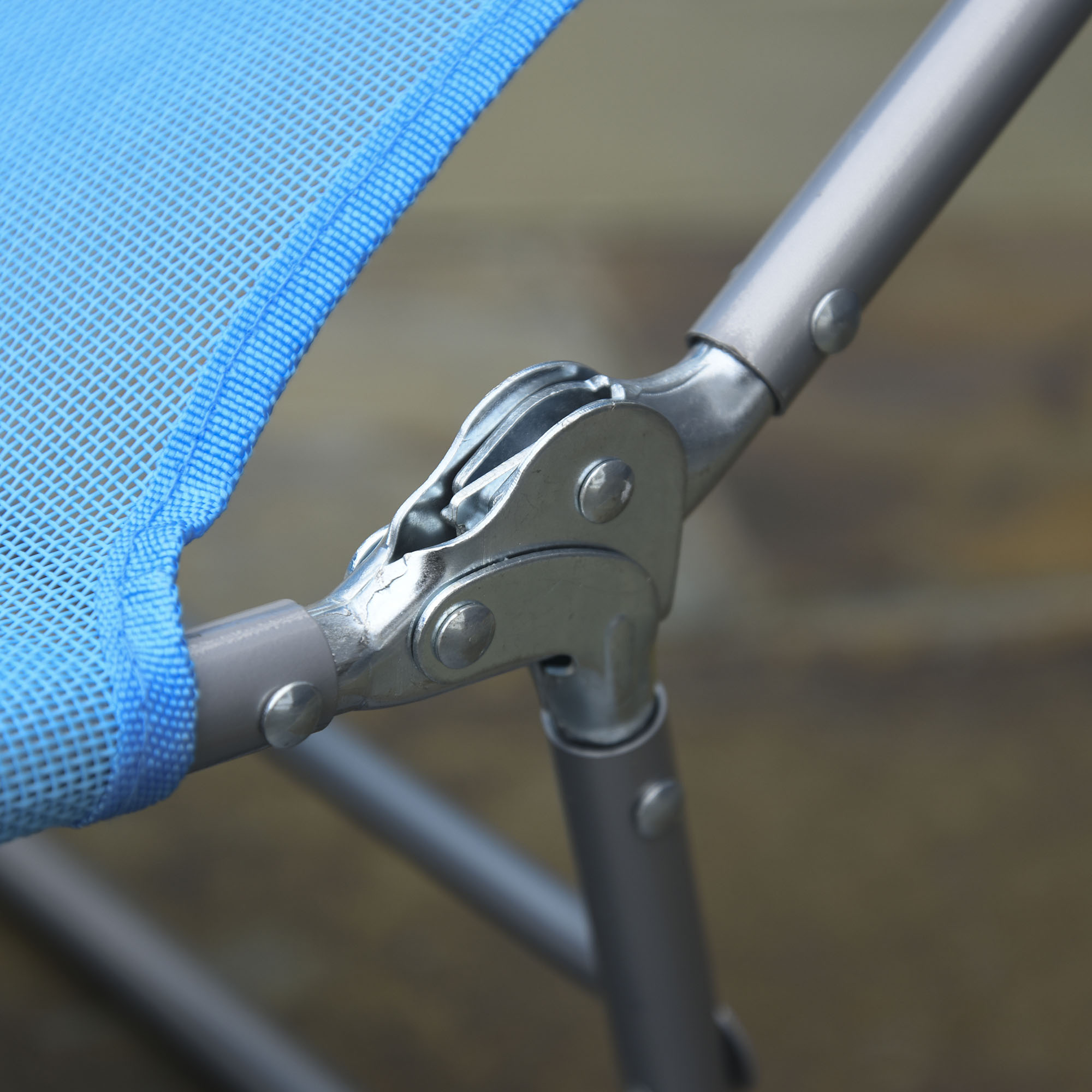 Sonnenliege klappbar Gartenliege mit Kopfkissen, 5-Fach verstellbare Rückenlehne bis 120 kg Blau