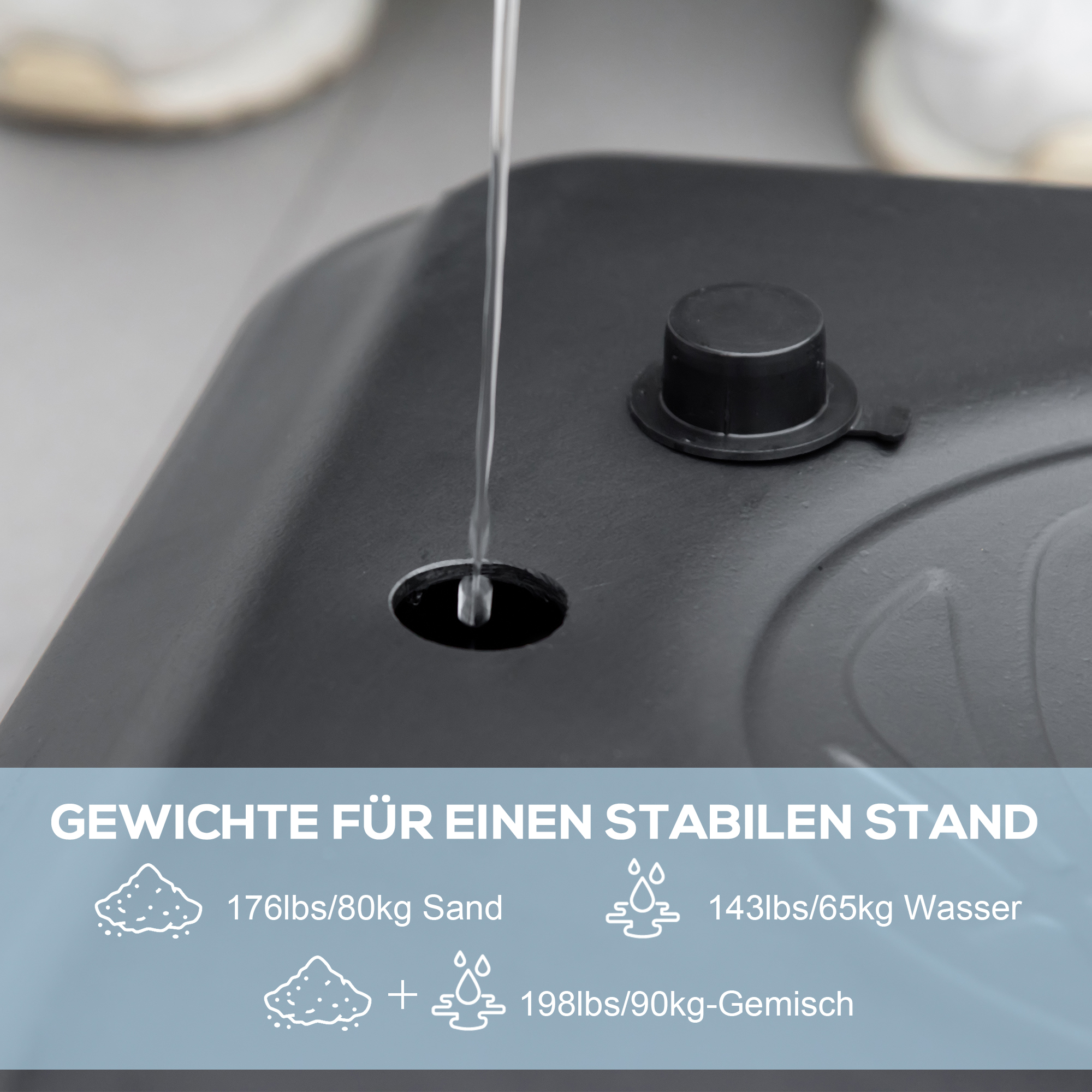 Basketballständer, Outdoor/Indoor, höhenverstellbar, mit Rädern, befüllbare Basis, Korbhöhe 2,30-3,05 m