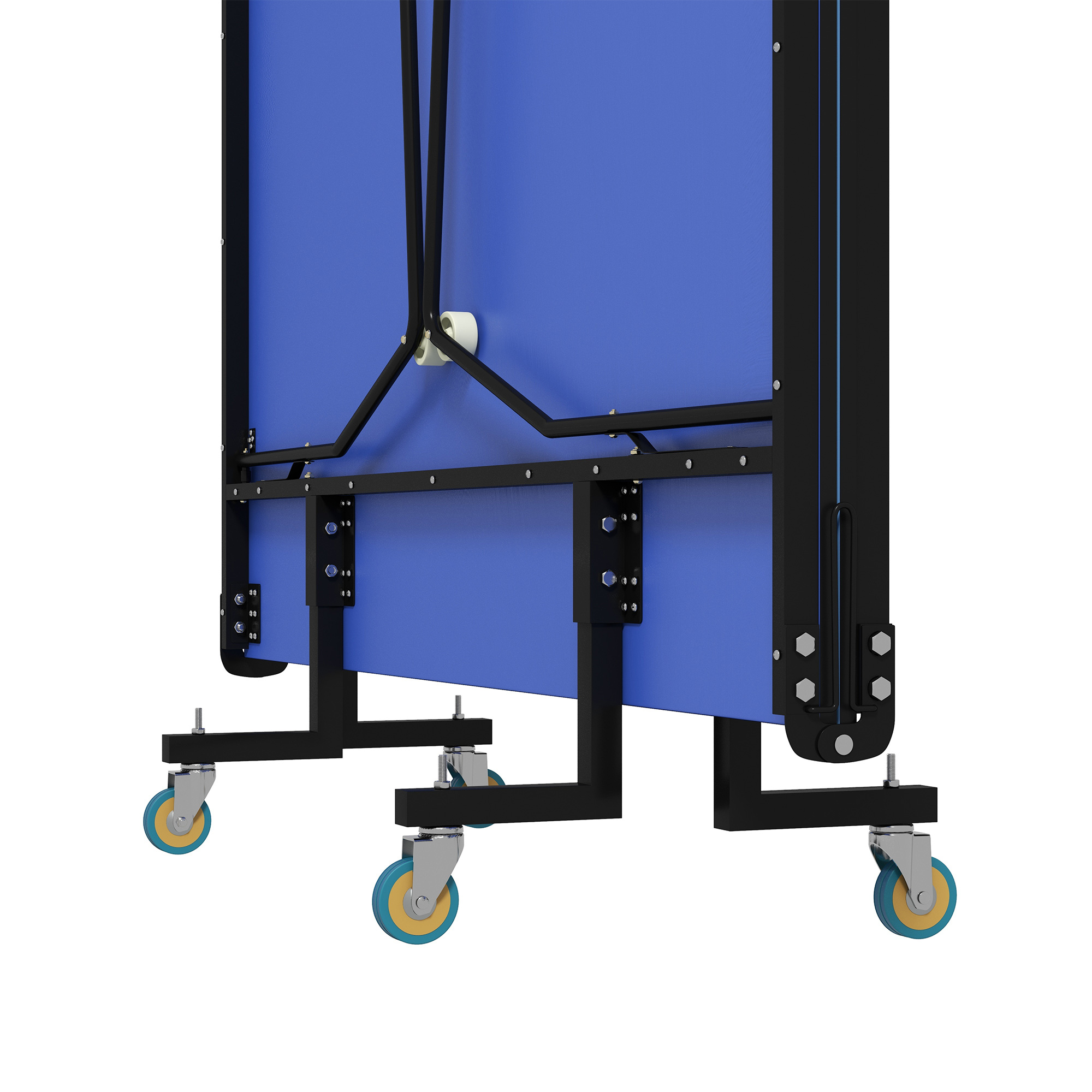 Tischtennisplatte, klappbar, 8 Räder, pulverbeschichteter Stahlrahmen, MDF, 274 x 152,5 x 76 cm, Blau
