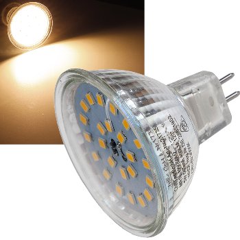 LED Strahler MR16 "H55 SMD", 120°, 3000k, 420lm, 12V/4W, warmweiß