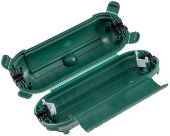 Kabelschutzbox für Aussen IP44, LxØ 21x8cm, mit Wandhalterung, Grün