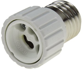 Lampensockel-Adapter, Keramik, E27 auf GU10