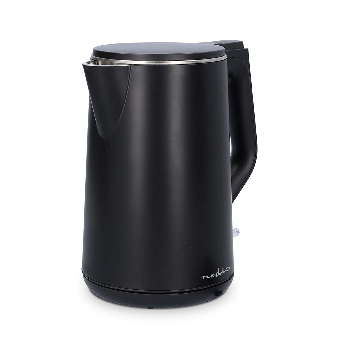 Wasserkocher | 1.5 l | Plastik | schwarz | Um 360 Grad drehbar | Verdecktes Heizelement | Strix Controller | Boil-dry protection