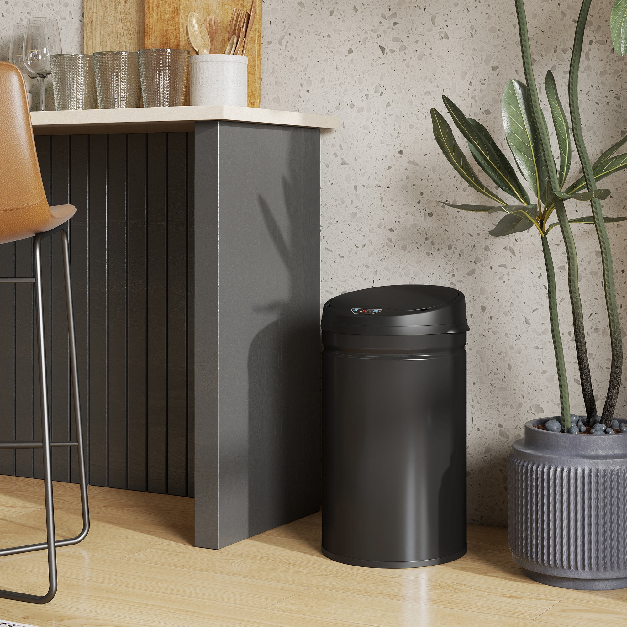 30 Liter Sensor-Mülleimer mit Soft-Close-Funktion, berührungsfreier Abfalleimer aus Edelstahl für hygienische Küchen