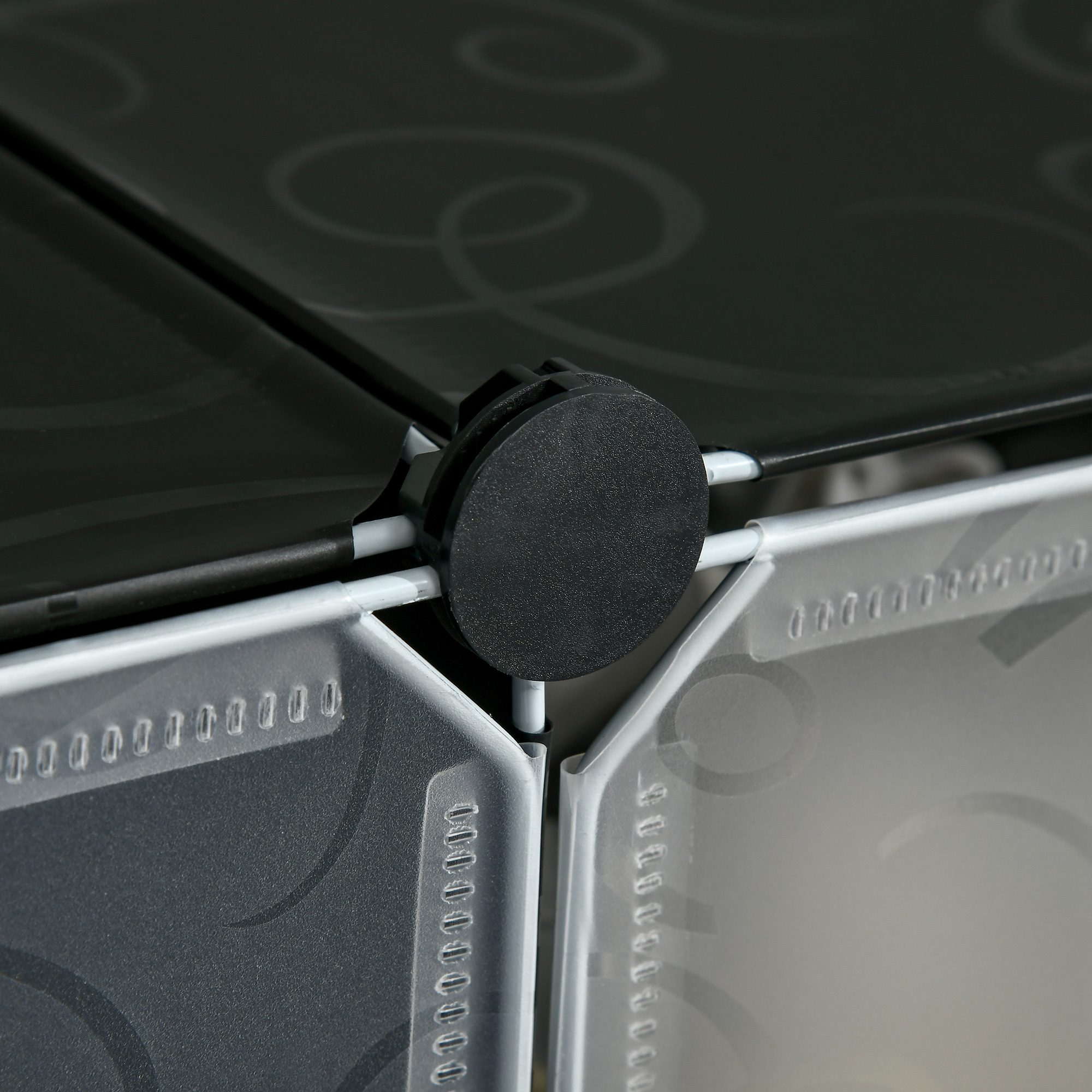 Modulares Regalsystem für 6 Paar Schuhe, 49 cm x 36,5 cm x 108 cm, Schwarz