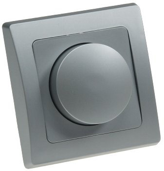 DELPHI Dimmer für LED Lampen, 250V~/ 3-60W, inkl. Rahmen, UP, silber