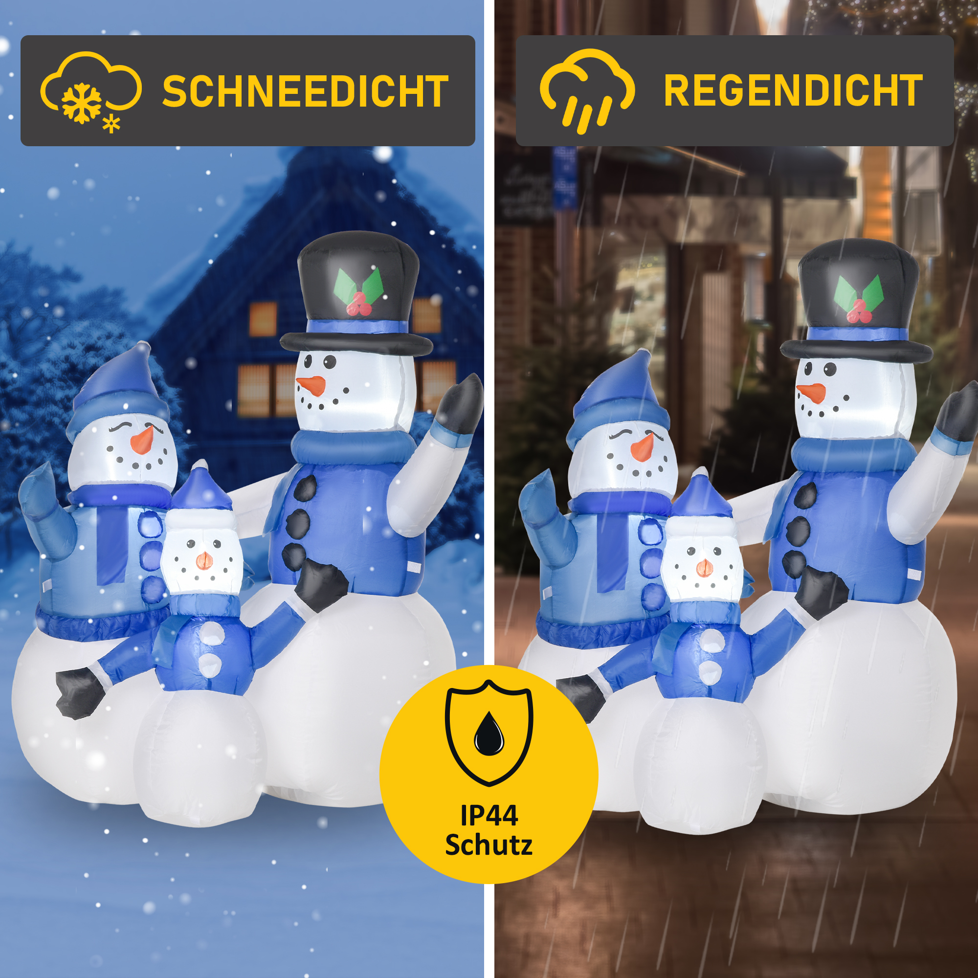 Schneemänner Schneemann Weihnachtsdekoration, LED-Lichter, 1,8 m, inkl. Gebläse, selbstaufblasend