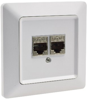 MILOS Netzwerk-Dose 2x CAT6, inkl. Rahmen, UP, matt weiß MILOS Netzwerk-Dose 2x CAT6, inkl. Rahmen, UP, matt weiß