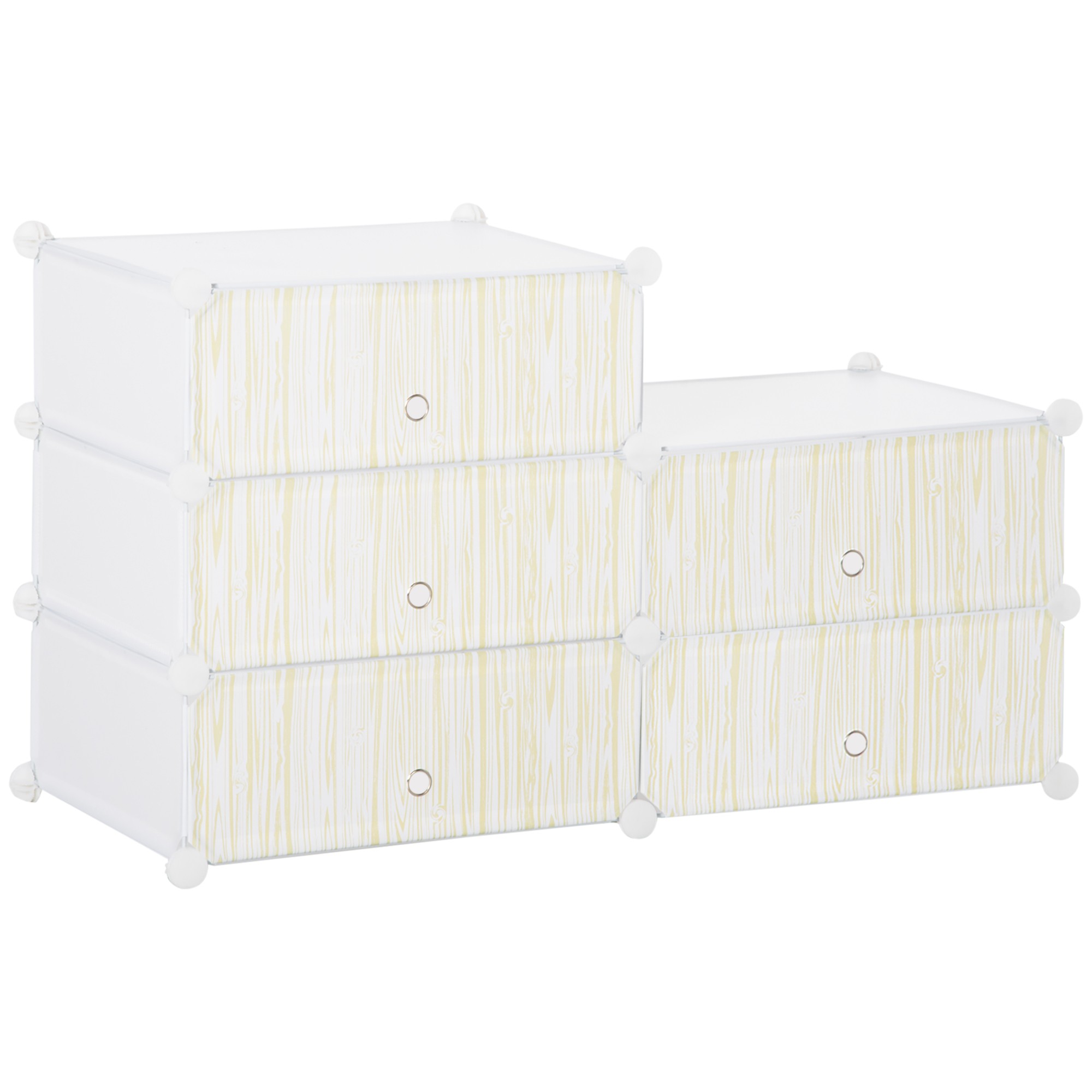 Modulares Regalsystem für 12 Paar Schuhe, 49 cm x 36,5 cm x 108 cm, Weiß