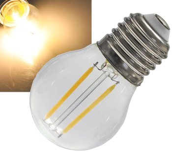 LED Tropfenlampe E27 "Filament T4", 3000k, 524lm, 230V/4W, warmweiß